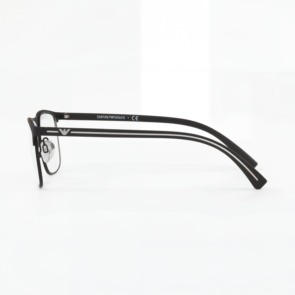 Gafas Ópticas Emporio Armani Ea1079 Cuadradas de Montura Completa de Goma Negra con Lentes No Polarizadas, Ancho de Lente 55mm