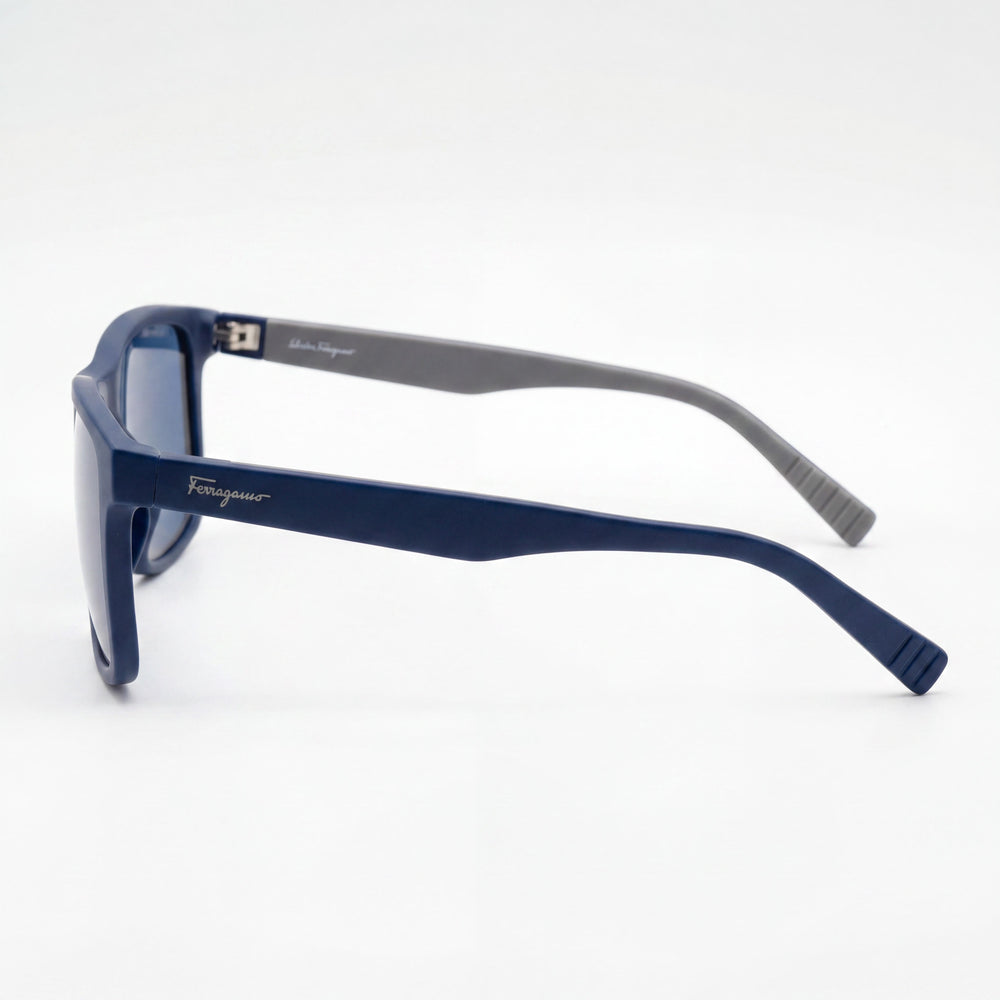 Salvatore Ferragamo Classic Women's Plastic Blue Grey Frame Non-Polarized UV Protection 57mm Sunglasses