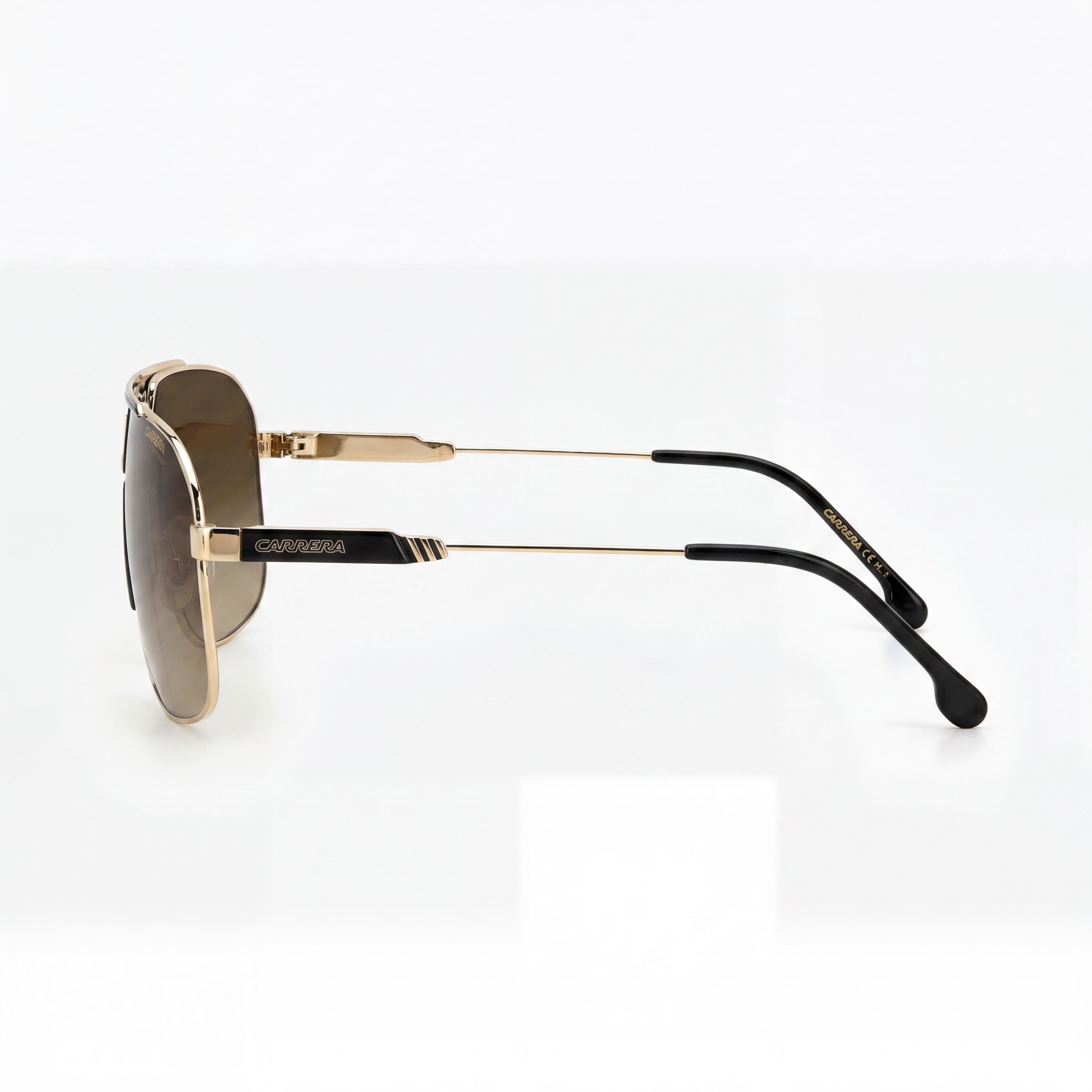 Carrera 1043/S Men's Lightweight Stainless Steel UV Protected Black Gold Brown Shaded Sunglasses 65mm, Photo 3