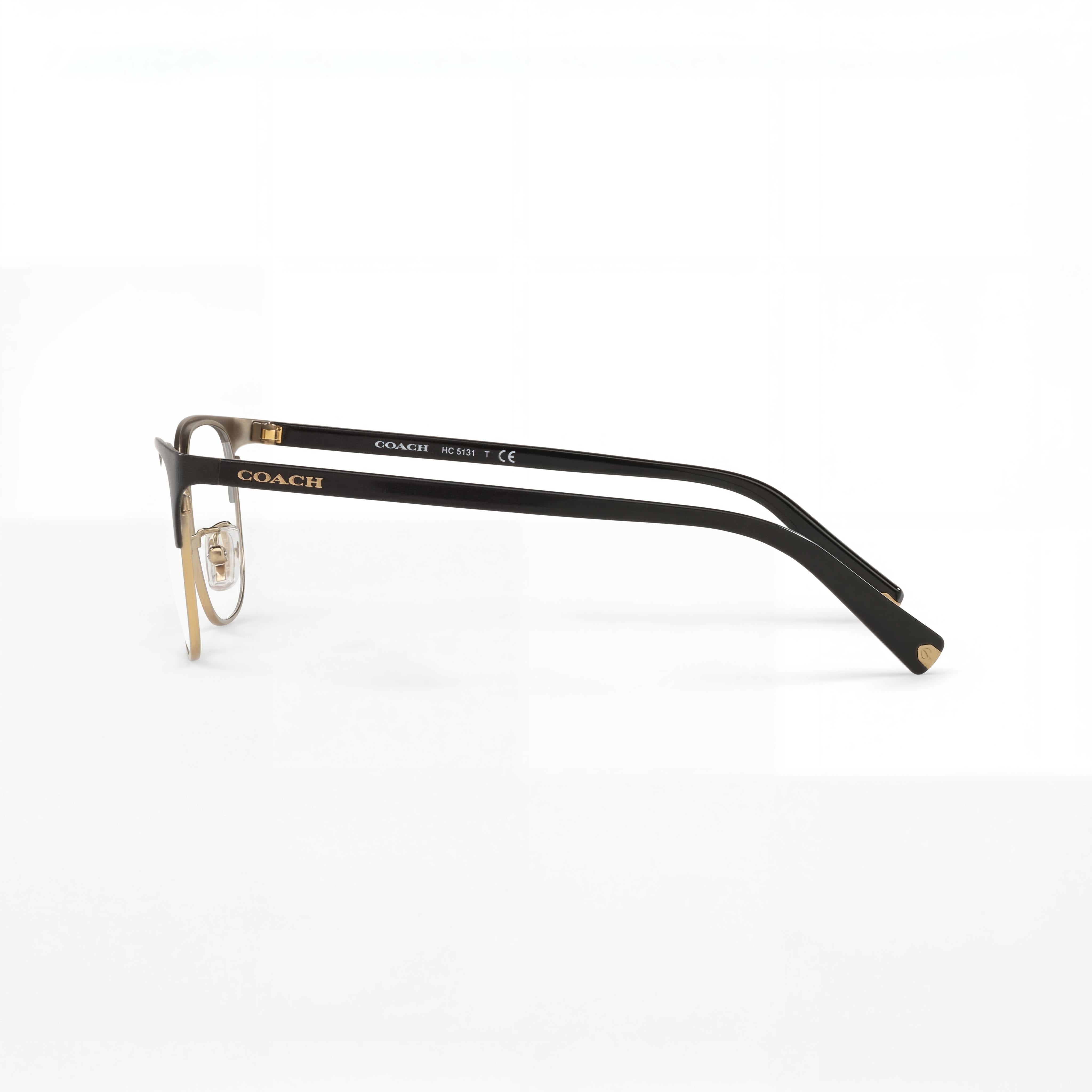Gafas graduadas rectangulares metálicas Coach Hc5131 para mujer, negro y dorado, 51 mm, Photo 3