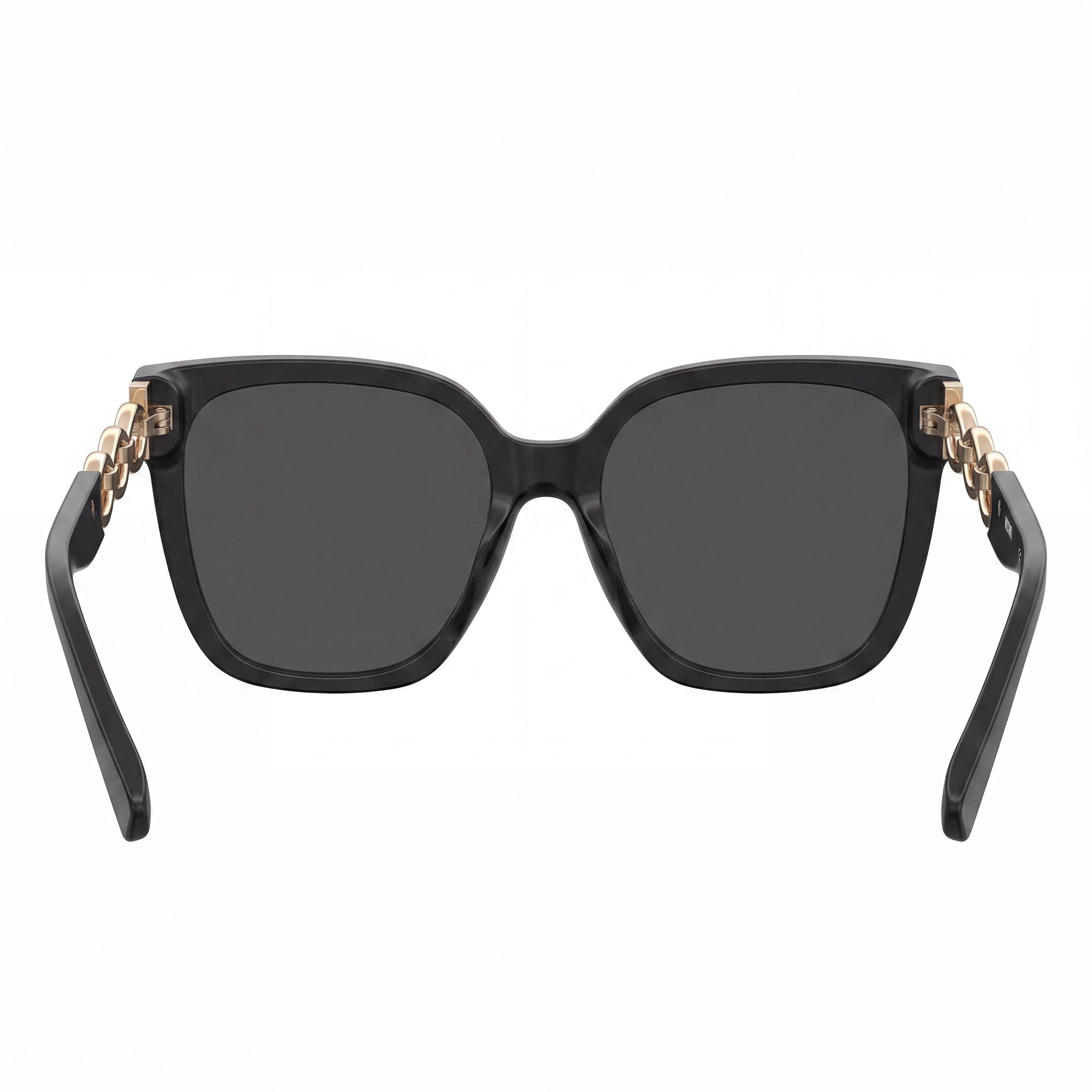 Moschino MOS098/S Women's Cat Eye Black/Dark Grey Plastic Frame Dark Grey Lens 55mm UV Protection Non-Polarized, Photo 4