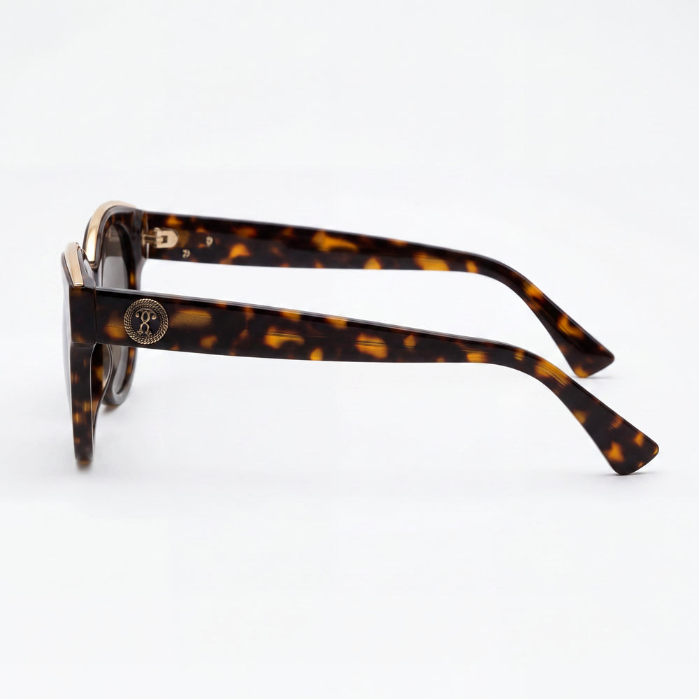 Gafas de sol Moschino Mos 33/S para mujer, montura de metal color Havana oscuro, gris y azul, sin polarizar, con protección UV, 52 mm