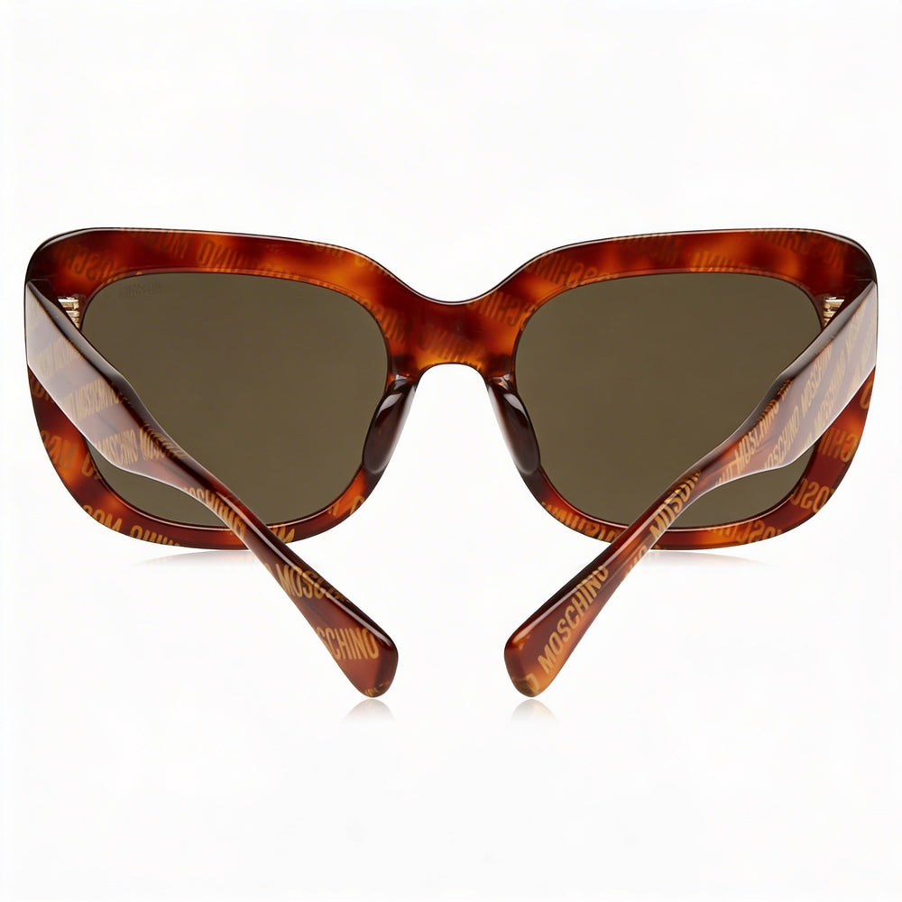 Gafas de sol Moschino MOS132/S para mujer, cuadradas, con diseño Havana, de acetato, con lentes grises, no polarizadas y protección UV, 53 mm