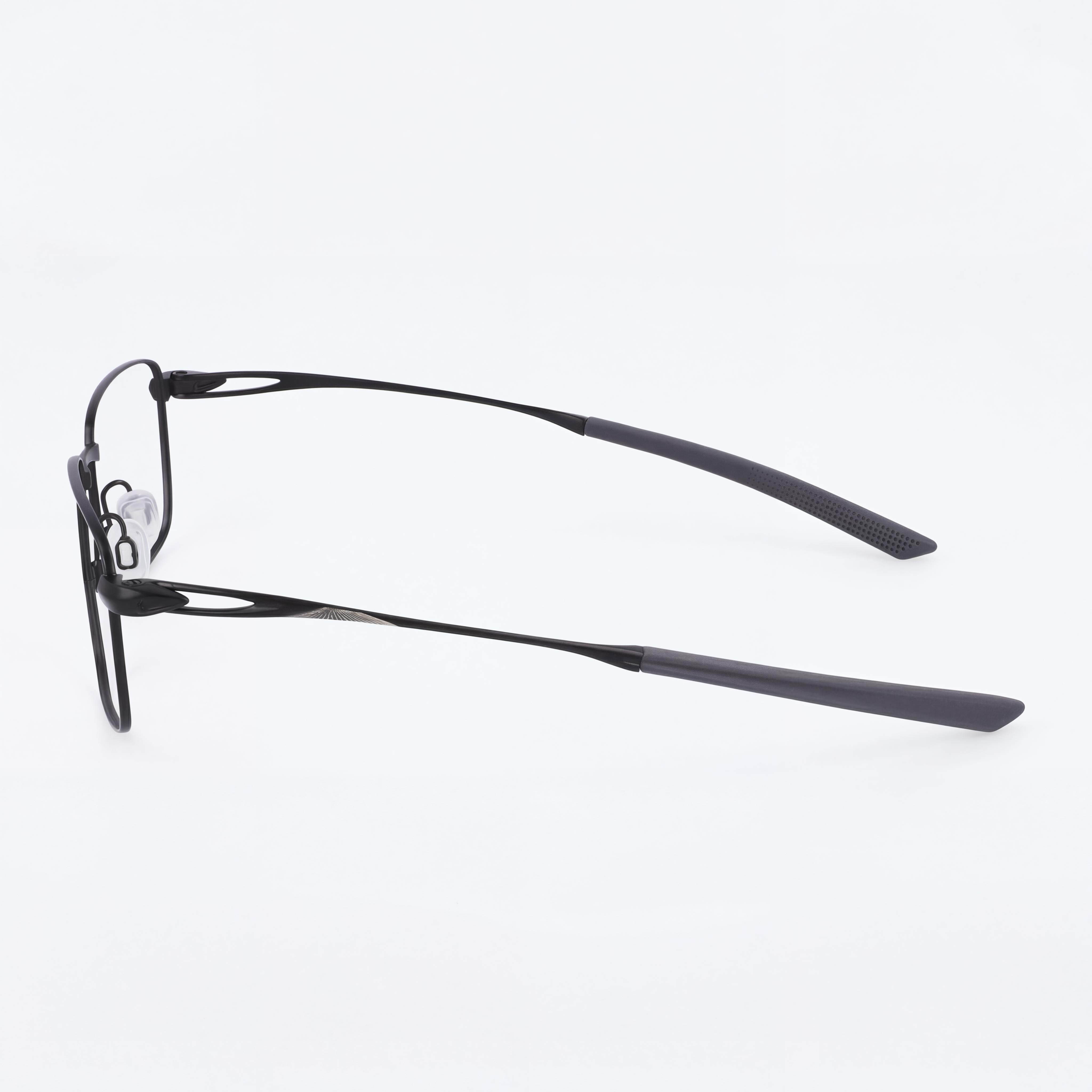 Nike 6046 Unisex Full Rim Rectangle Titanium Eyeglasses Satin Black 55-17-145, Photo 3