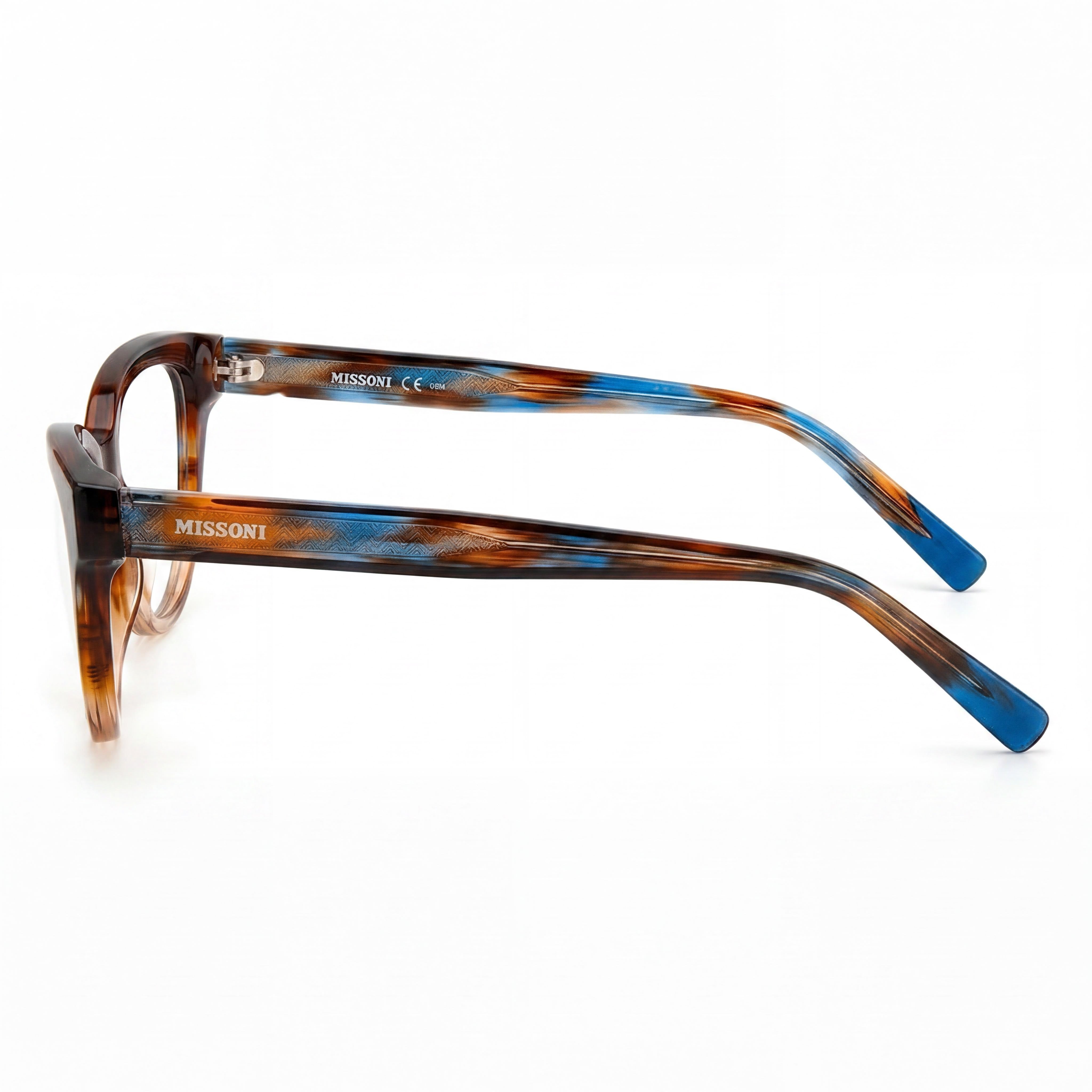 Gafas de sol Missoni Mis 0091 para mujer, montura moderna de acetato, lentes de policarbonato color marrón cuerno, 52 mm, Photo 3