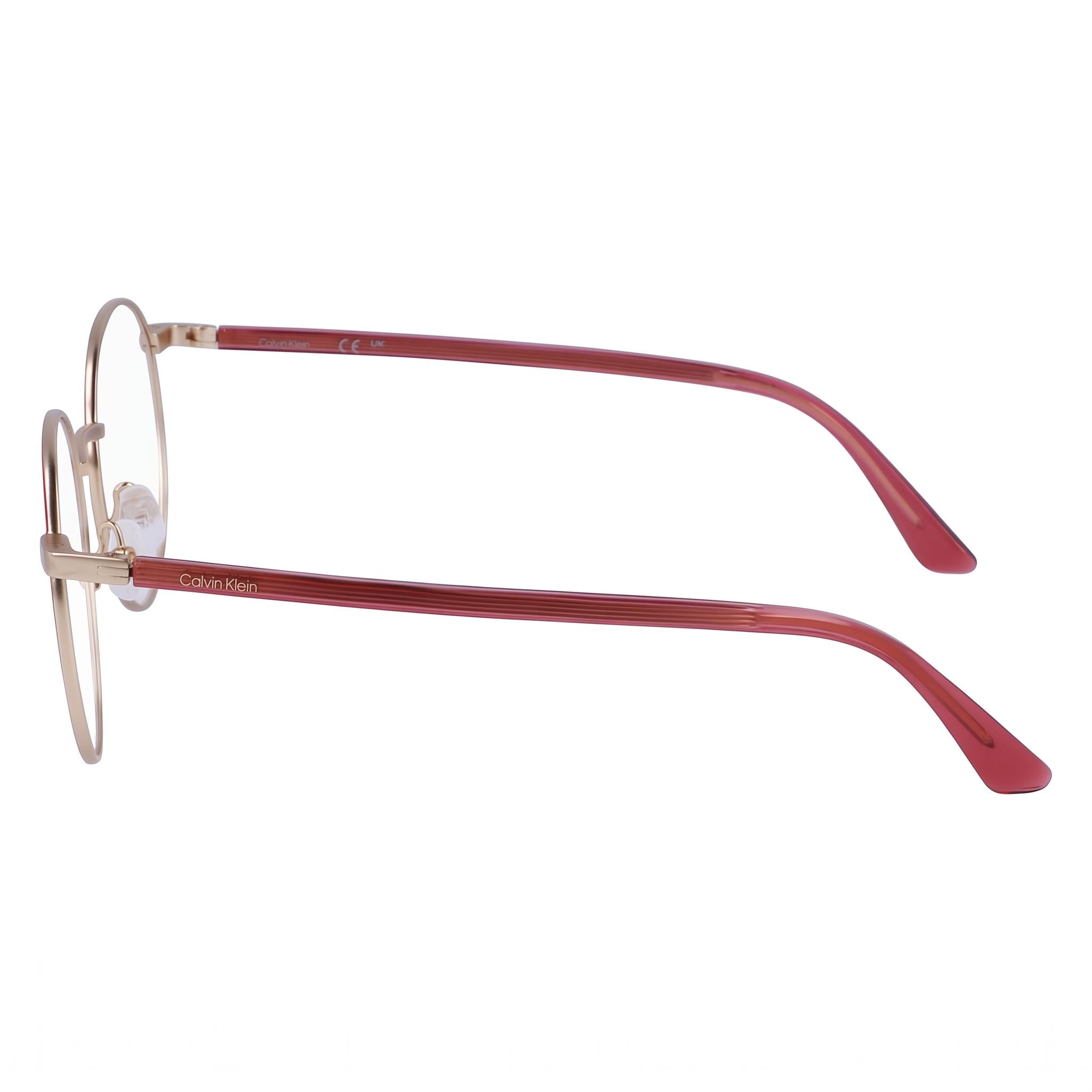 Gafas unisex Calvin Klein Ck23106 con montura de metal rosa y lentes rosas, tamaño 51 mm, Photo 3