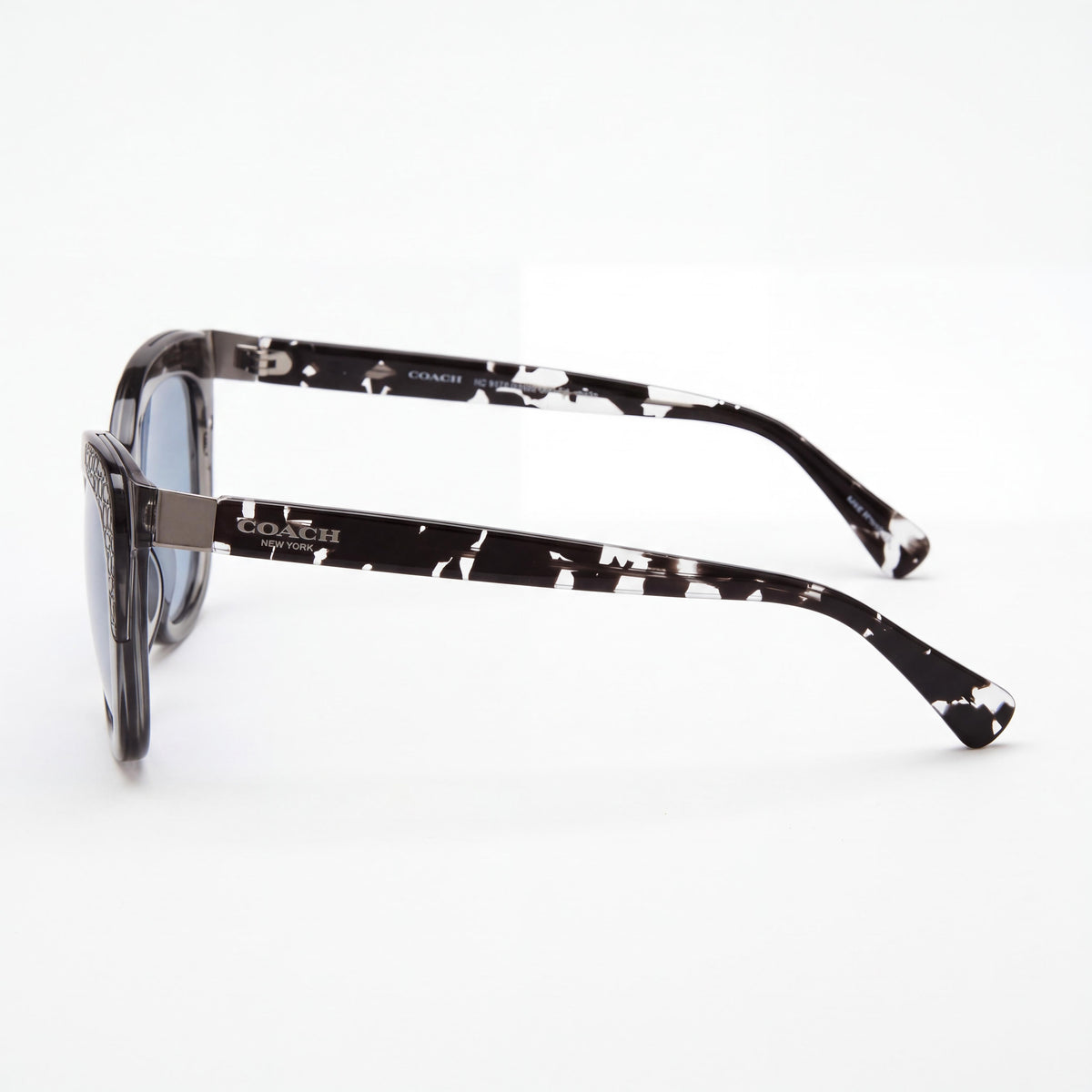 Coach HC8171 Unisex Cat Eye Composite Prescription-Ready Dark Grey Crystal Black Crystal Mosaic Blue Grey Gradient Sunglasses 56mm, Photo 3
