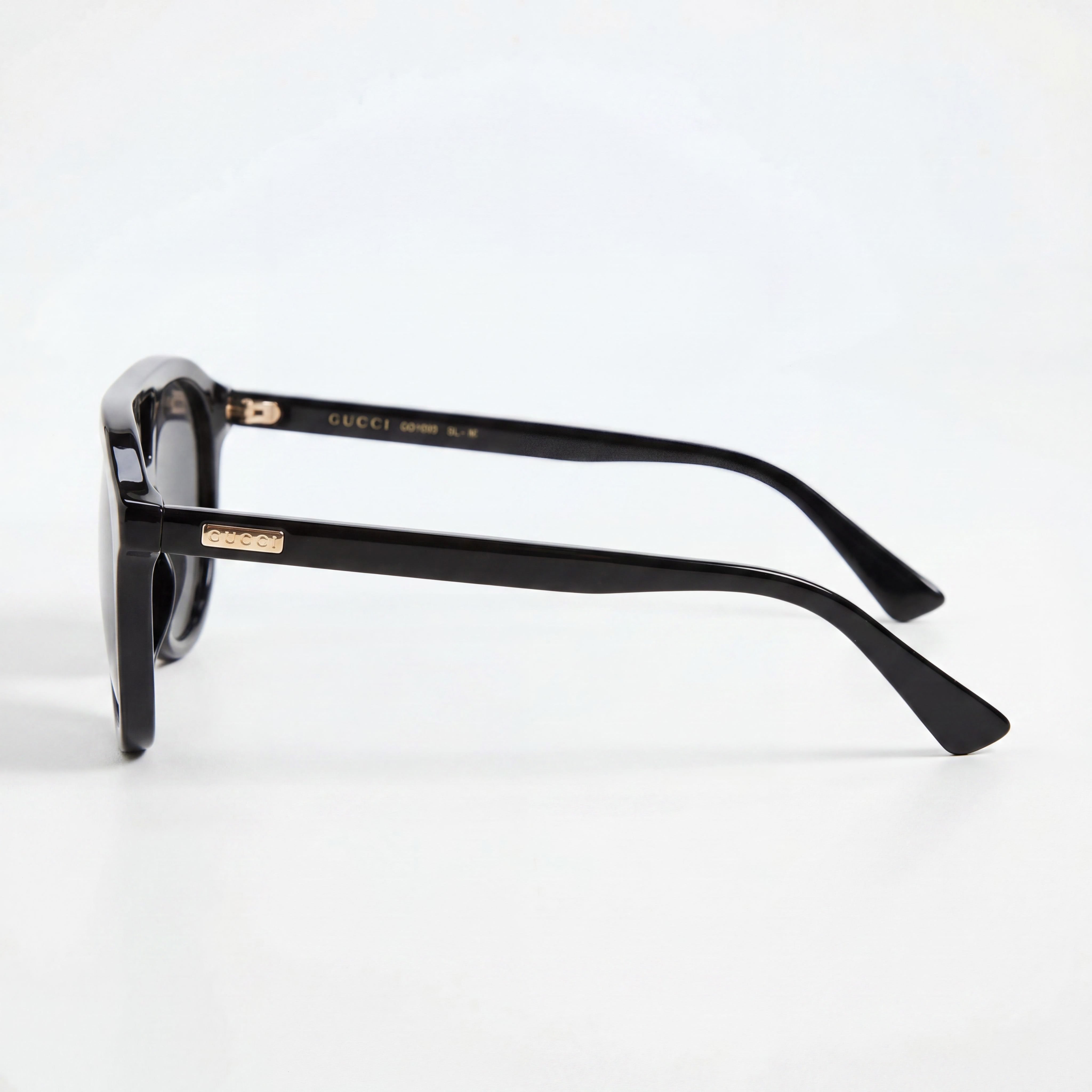 Gafas de sol unisex Gucci Classic de acetato reciclado, montura negra, lentes grises, protección UV no polarizada, 54 mm, Photo 3