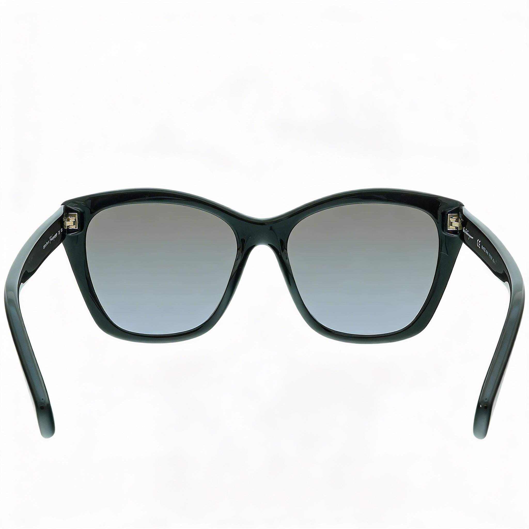 Gafas Ferragamo Classic para mujer, montura de plástico negro con lentes grises degradadas con protección UV de 56 mm, Photo 4