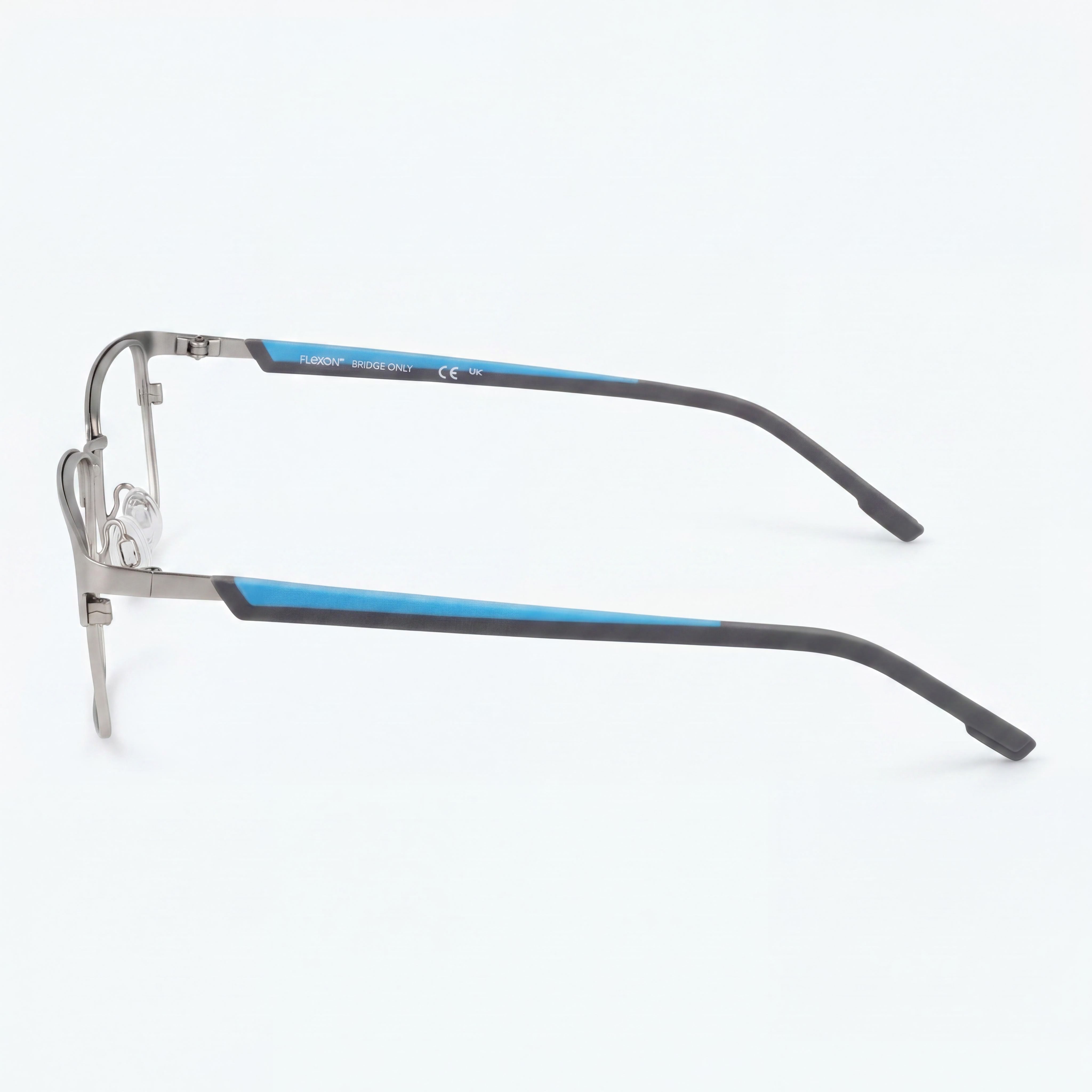 Gafas Flexon E1154 de Acetato para Hombre Satinado Plateado Cerúleo, Photo 2