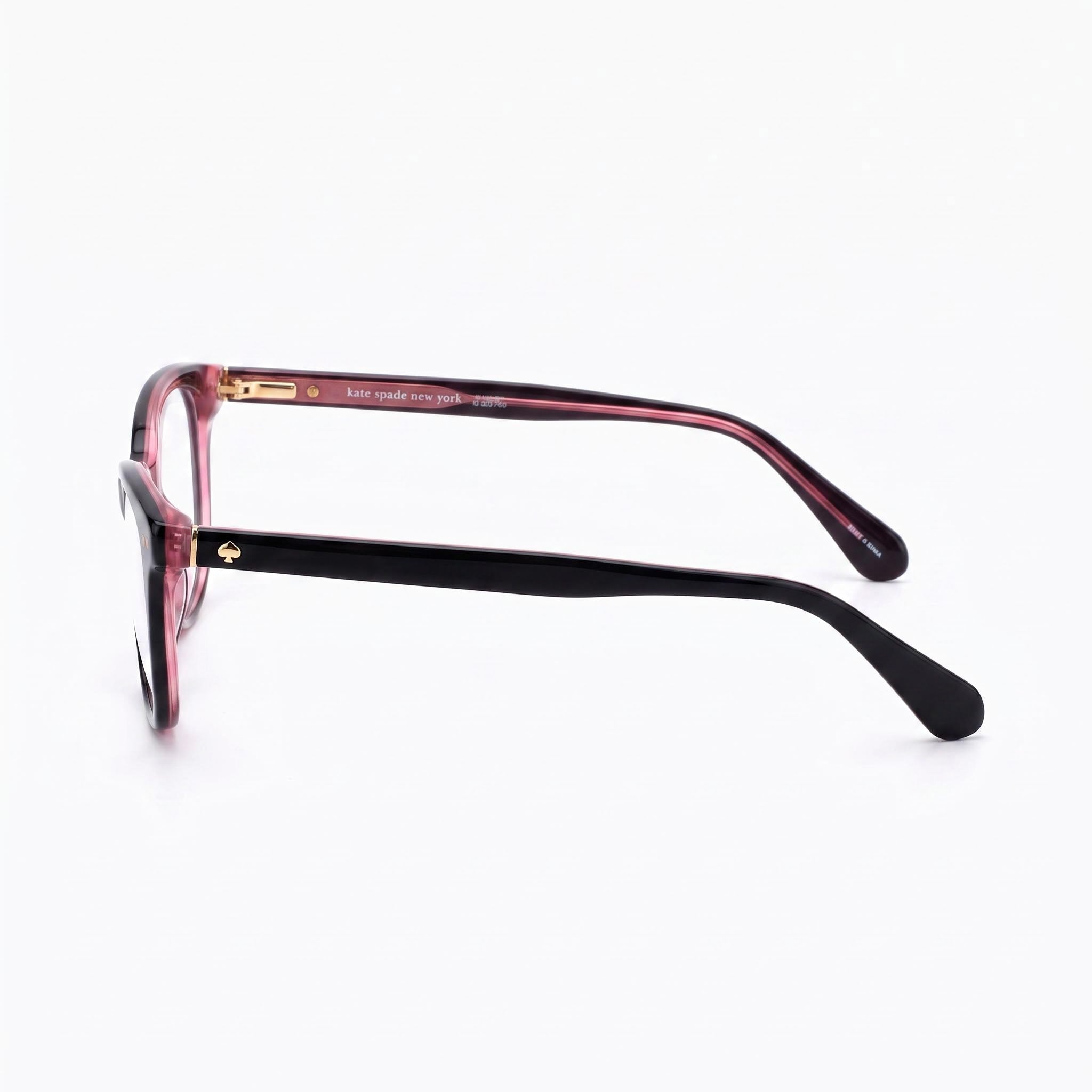 kate spade new york Gafas de sol modernas para mujer con montura de acetato negra y rosa con lentes de policarbonato de 52 mm, Photo 3