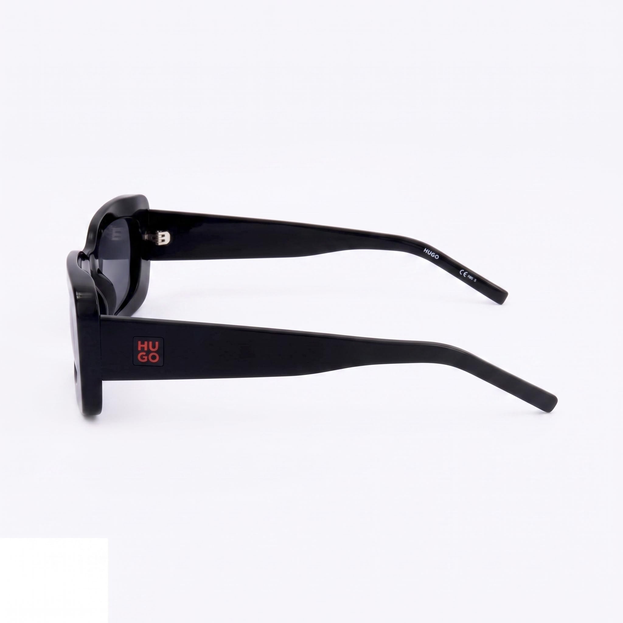 HUGO Casual Women's UV Protection Sunglasses with Black Acetate Frame and Polycarbonate Lenses, 52mm, Photo 3