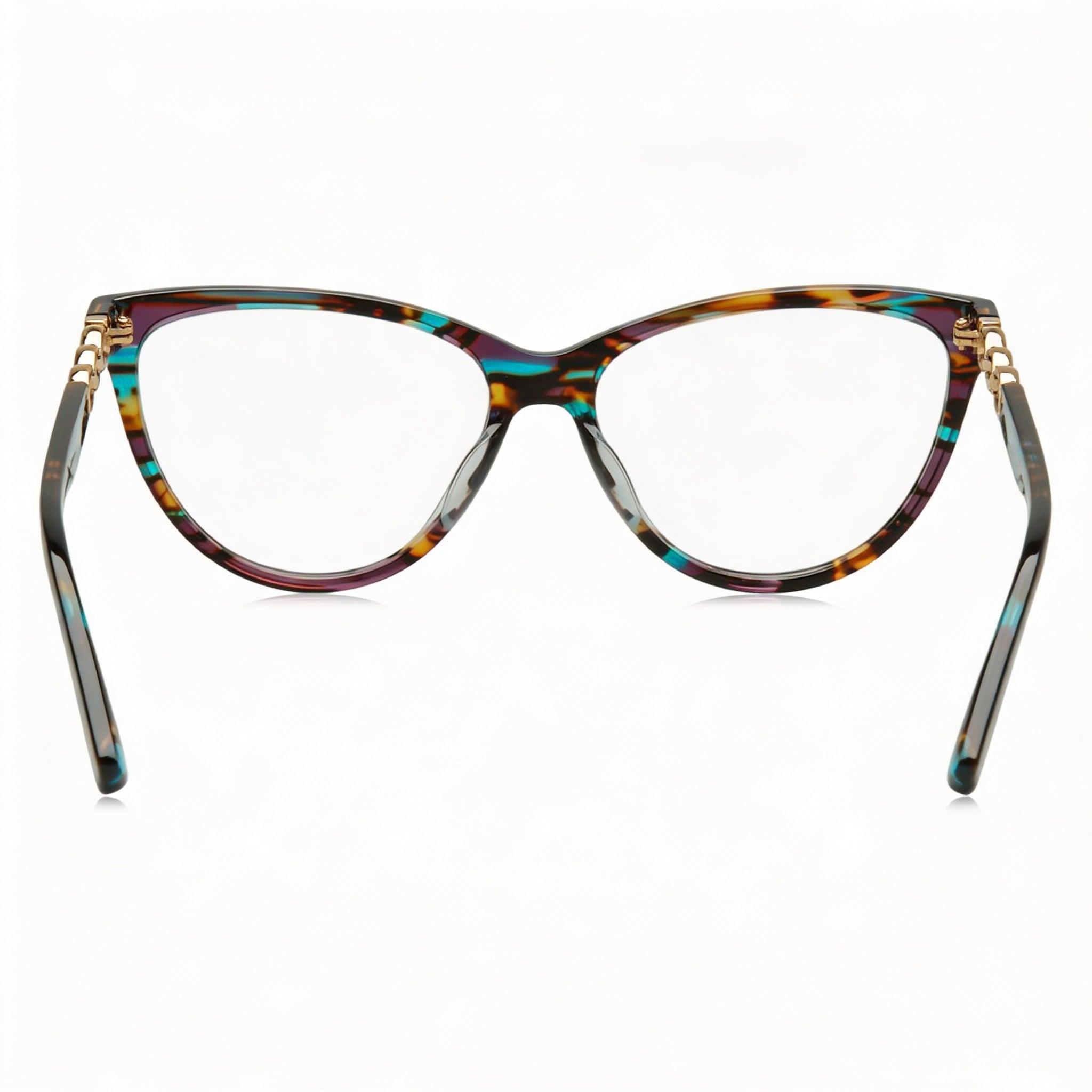 Moschino MOS589 Women's Modern Butterfly Plastic Burnished Blue Havana Non-Polarized 53mm Eyeglasses, Photo 4