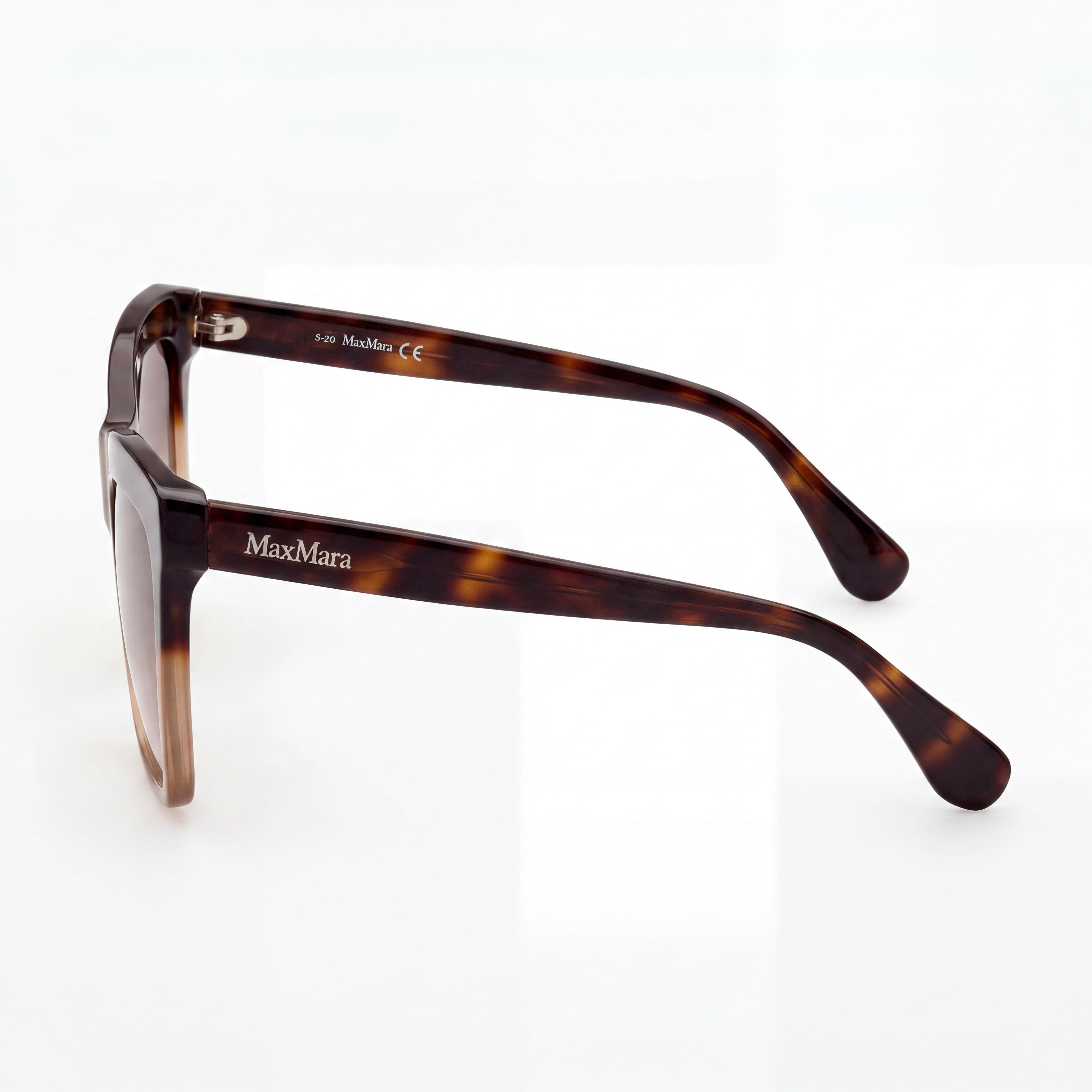 Gafas de sol MaxMara Mm0008 Logo2 para mujer, montura de plástico marrón y habana oscuro, 55 mm, protección UV marrón degradado, Photo 3