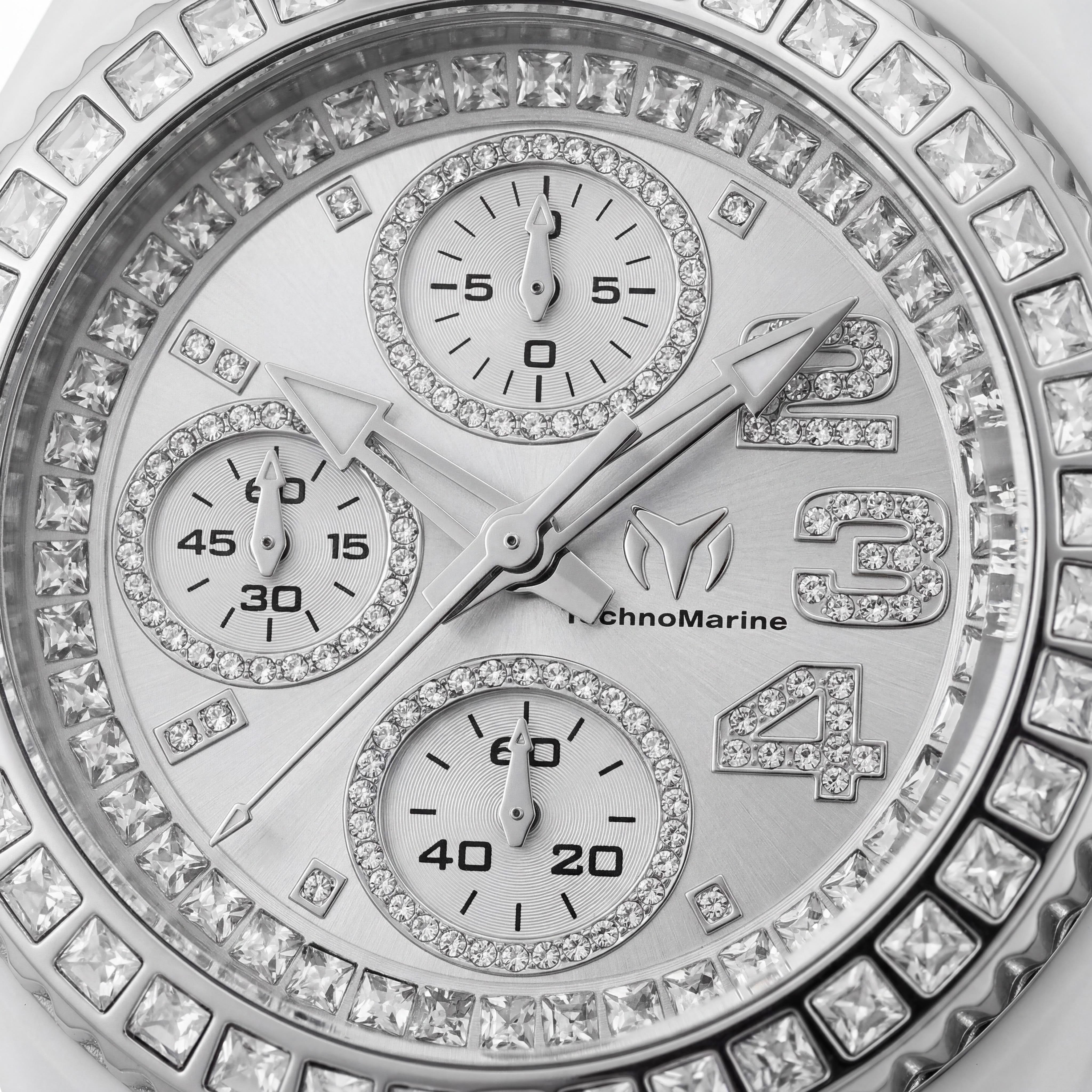 Technomarine Cruise TM-121193 Unisex Chronograph Stainless Steel Silver Dial Silicone Strap Watch 40mm, Photo 2