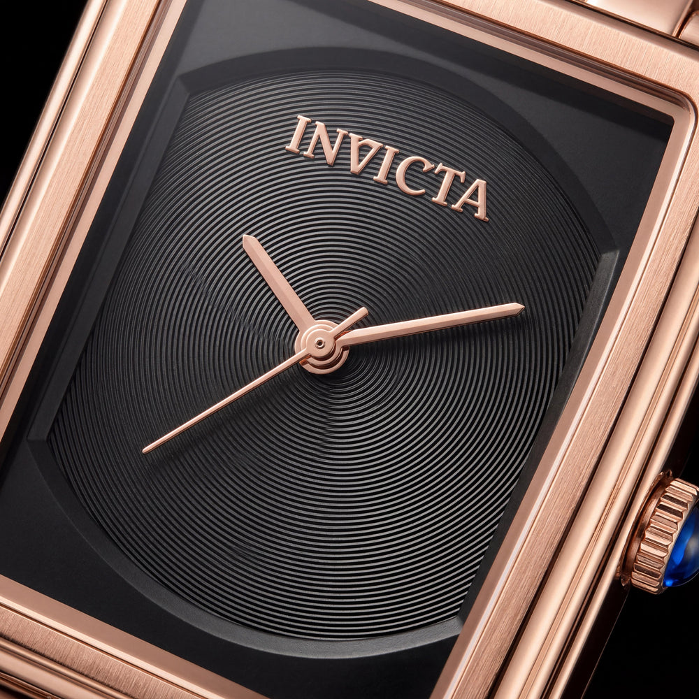 Invicta Wildflower 69328 Reloj de pulsera unisex de cuarzo de acero inoxidable chapado en oro rosa, caja de 26 mm con esfera gris
