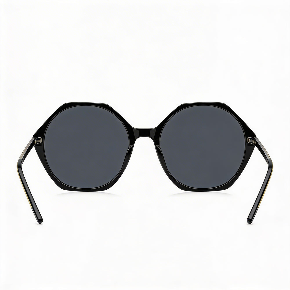 HUGO BOSS Light & Minimal Unisex Black Crystal Grey Acetate Non-Polarized Lens Sunglasses 56mm