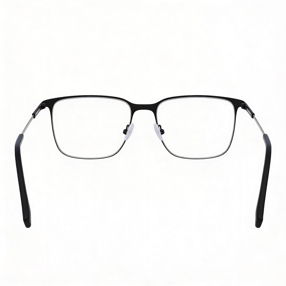 Gafas oftálmicas casuales Lacoste para hombre, color negro mate, con lentes de plástico transparente 55-18-145