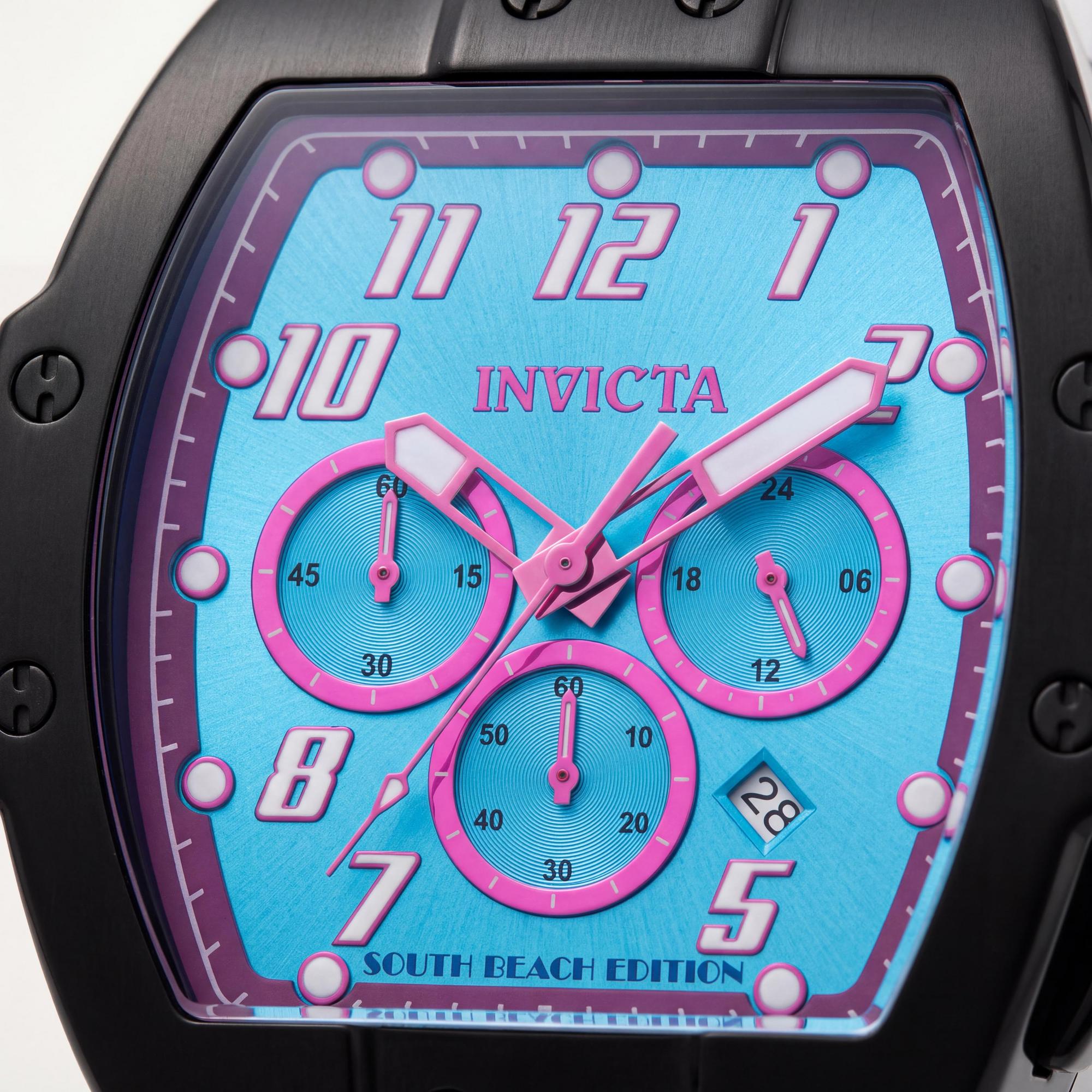 Invicta Racing 48940 Unisex Quartz Watch, 47mm Stainless Steel Case, Blue Dial, Black Silicone Strap, 5 ATM, Photo 2