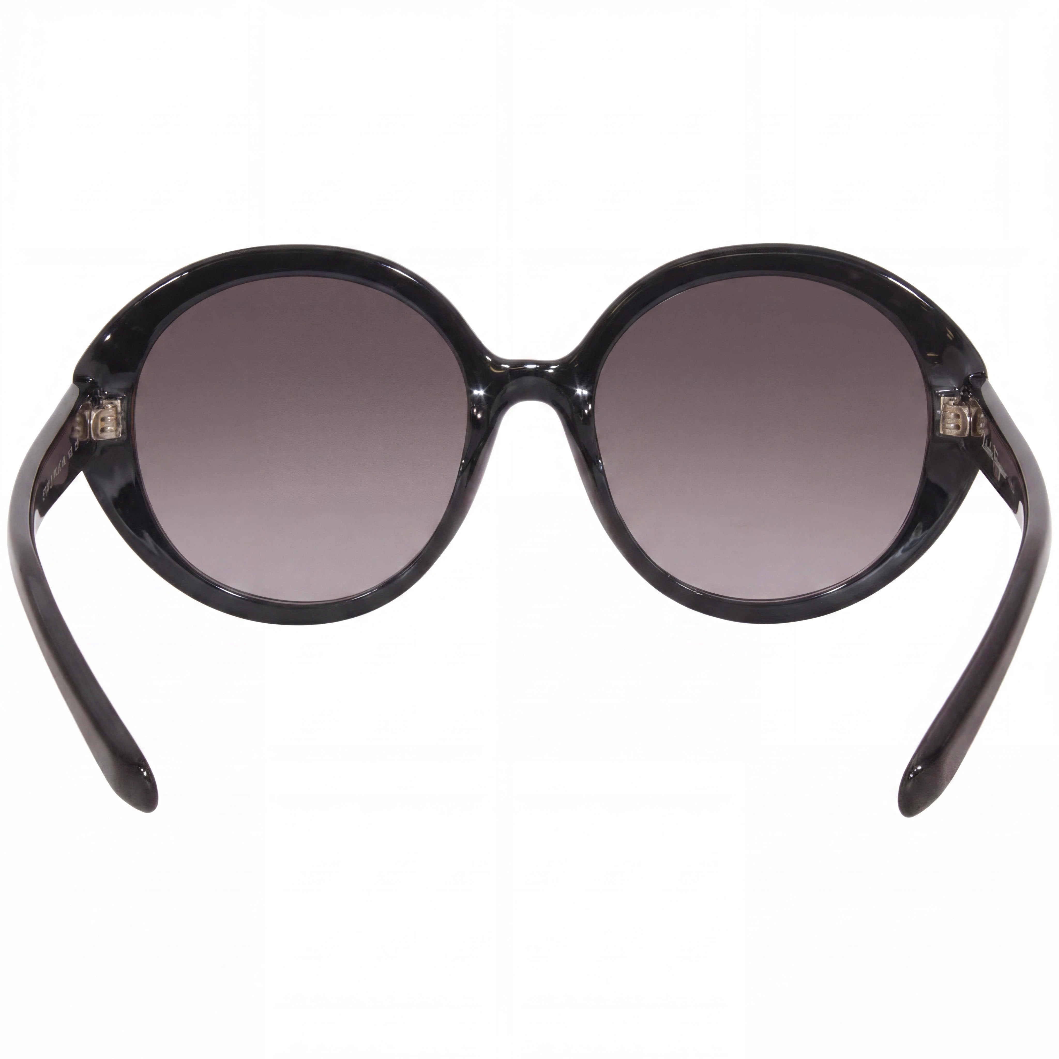 Salvatore Ferragamo Classic Women's Black Gold-logo Plastic Grey Gradient 100% UV Round Sunglasses 57mm, Photo 4