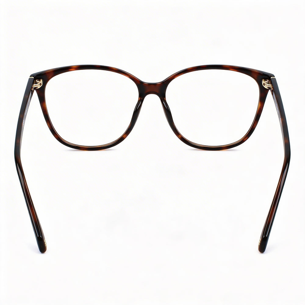 Monturas ópticas Polaroid Pld D372 para mujer color melocotón, ancho de lente de 55 mm, lentes de demostración transparentes, listas para graduación