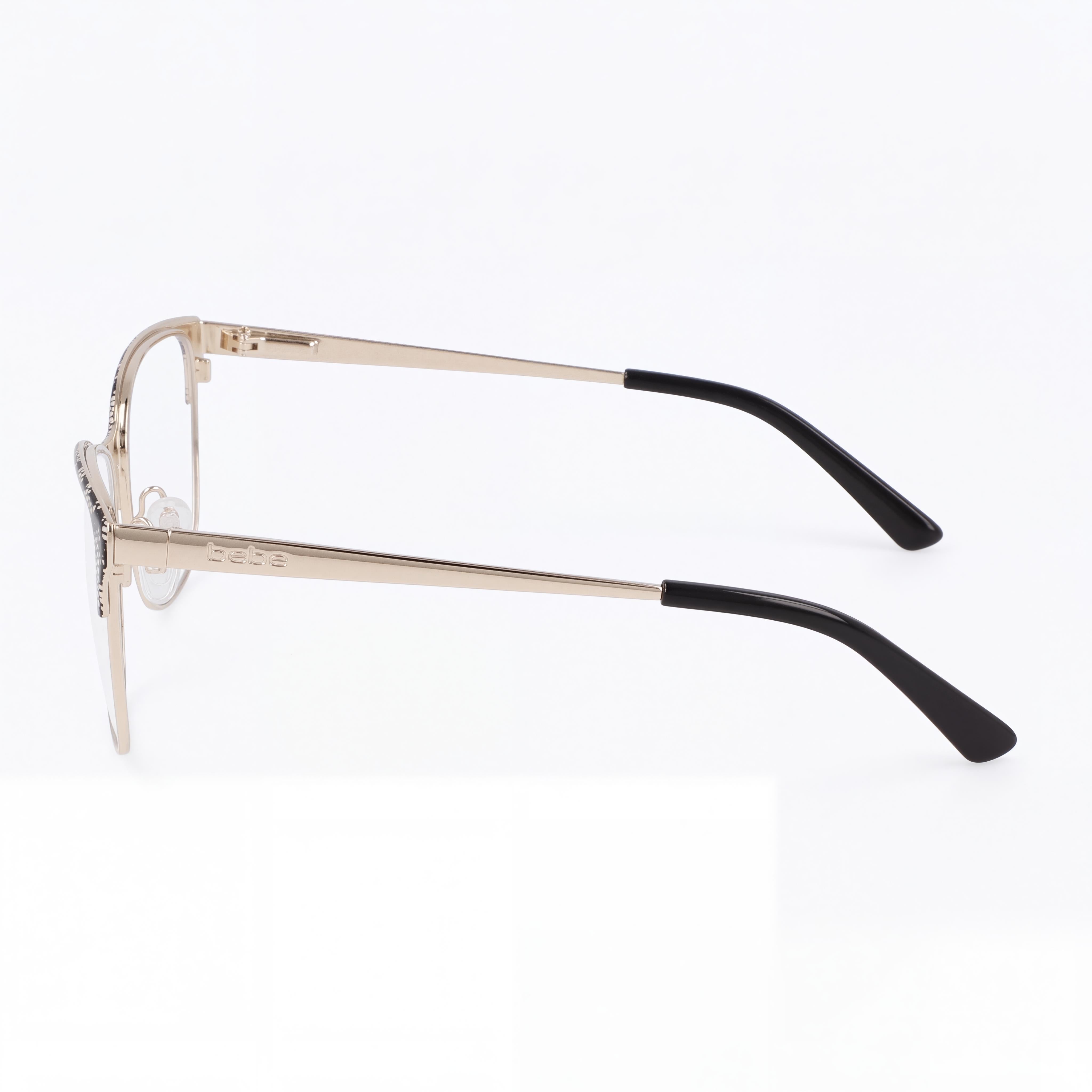BEBE Bb5221 Men's Acetate Eyeglasses - Jet Lace Frame with Clear Polycarbonate Lenses, 52mm, Photo 2