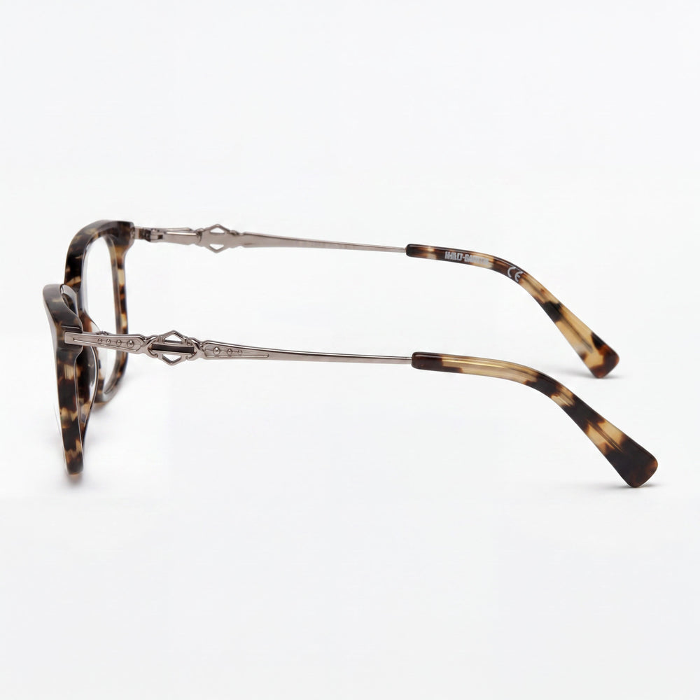 Monturas de gafas Harley-Davidson unisex de color marrón con lentes de demostración transparentes, lentes reemplazables con prescripción personalizada