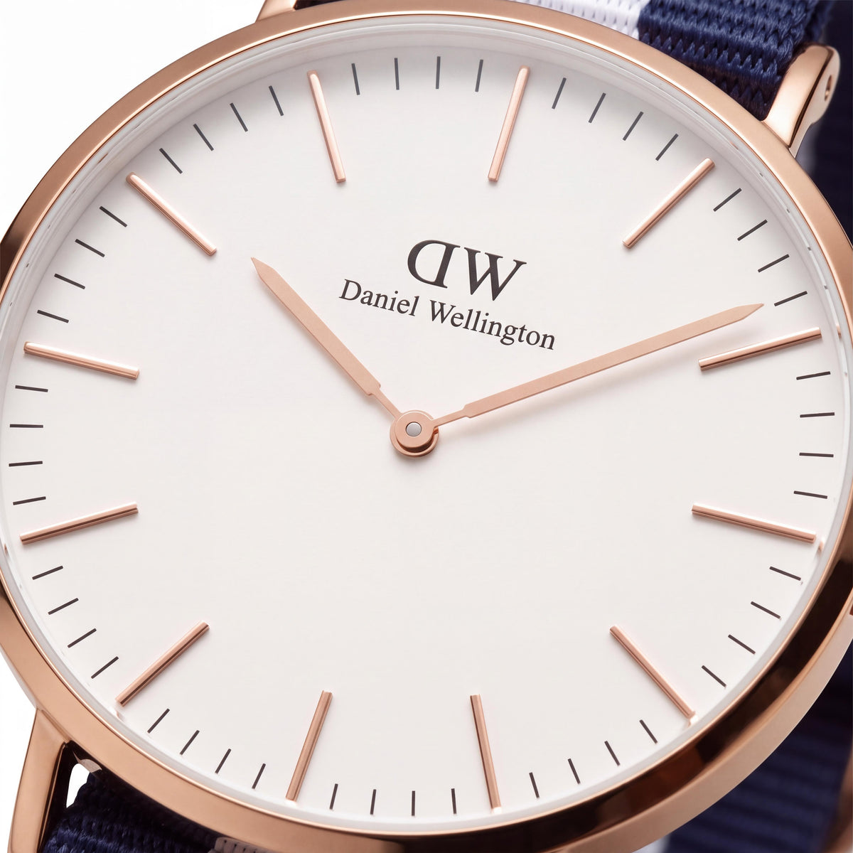 Daniel Wellington Classic Glasgow DW00100031 Rose Gold Eggshell Nato Water Resistant Slim Watch 36mm Unisex, Photo 2