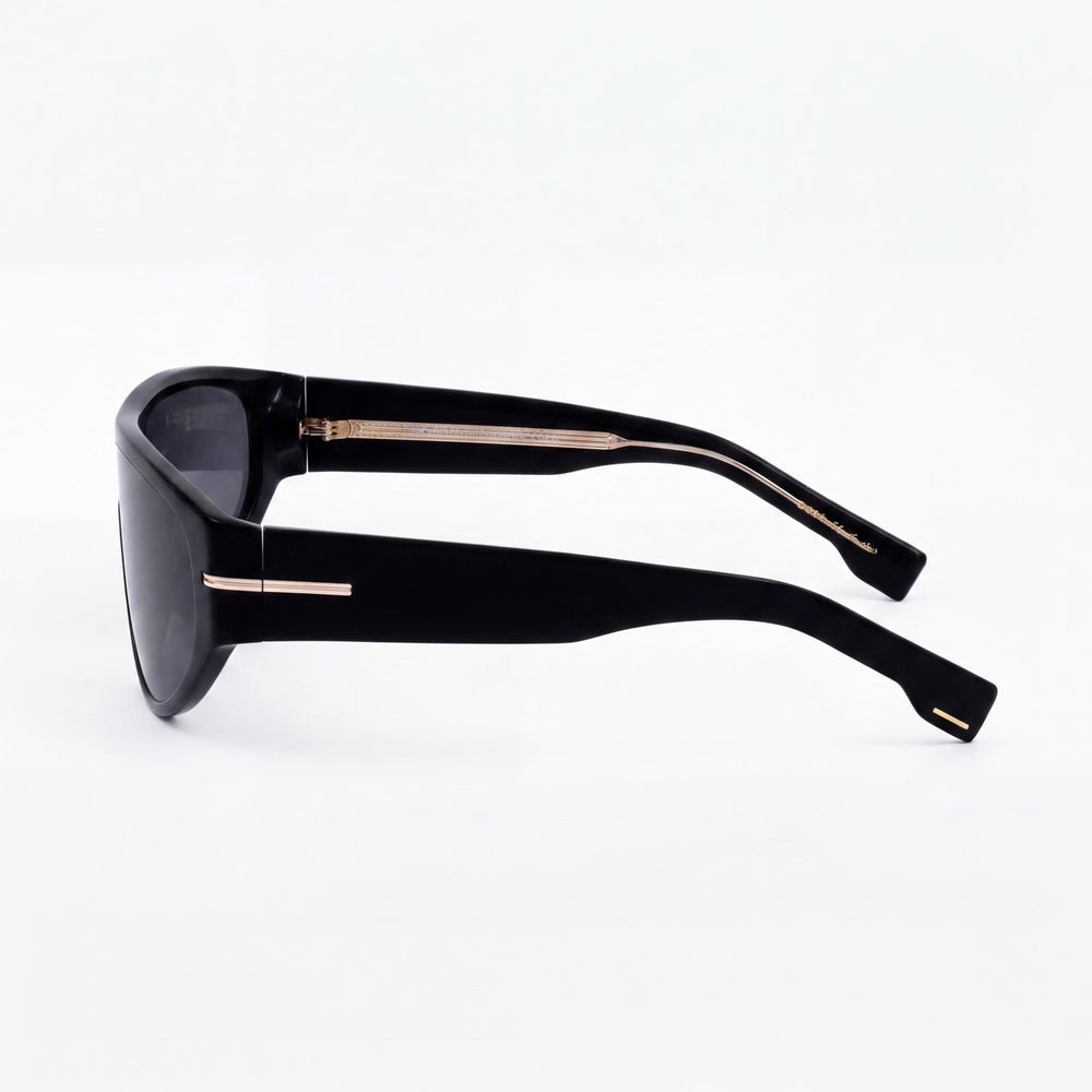 Hugo Boss Boss 1623/S Men’s Casual Sunglasses Black Ecological Oil Frame Grey Polycarbonate Lenses UV Protection 99-1-135