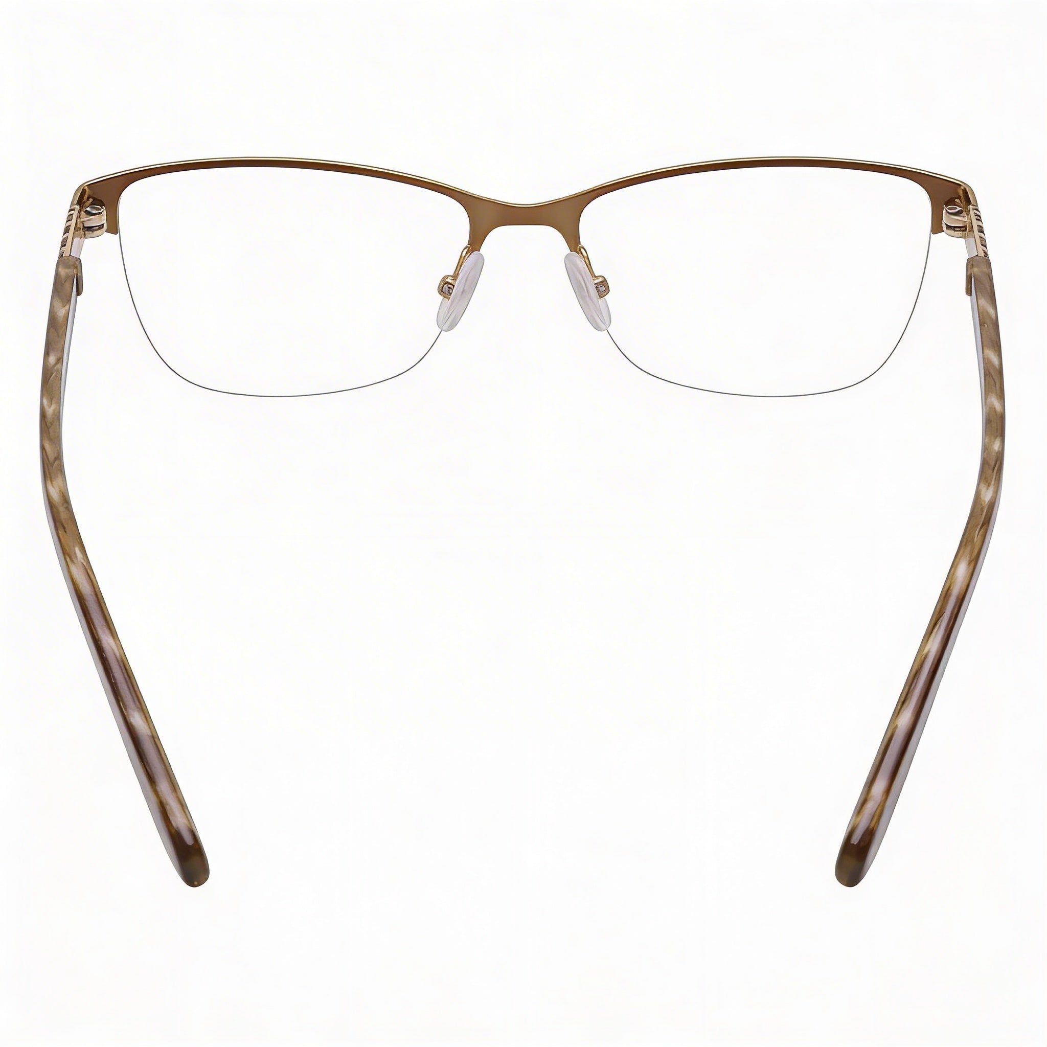 Liz Claiborne 615 Women's Brown Cat Eye Metal & Acetate Prescription Ready Optical Frames with Clear Demo Lenses 51mm, Photo 2