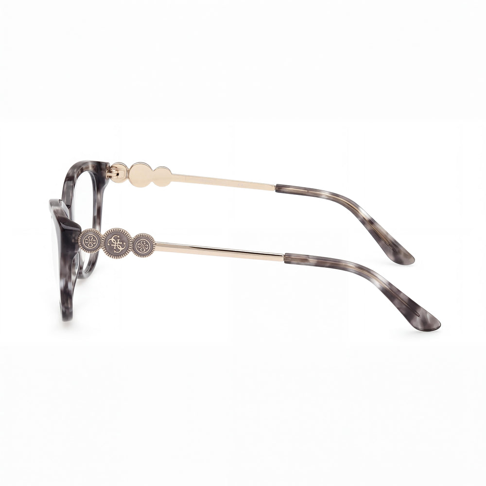 GUESS Gu50230 Gafas de Mujer con Montura de Plástico Gris Habana y Lentes Sin Graduación, Talla 50-16-140