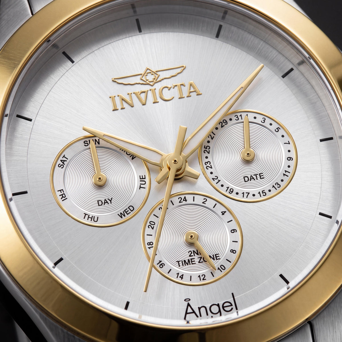 Invicta Angel 13725 Women's 40mm Silver Quartz Chronograph Stainless Steel Gold Tone Bracelet Watch, Photo 2