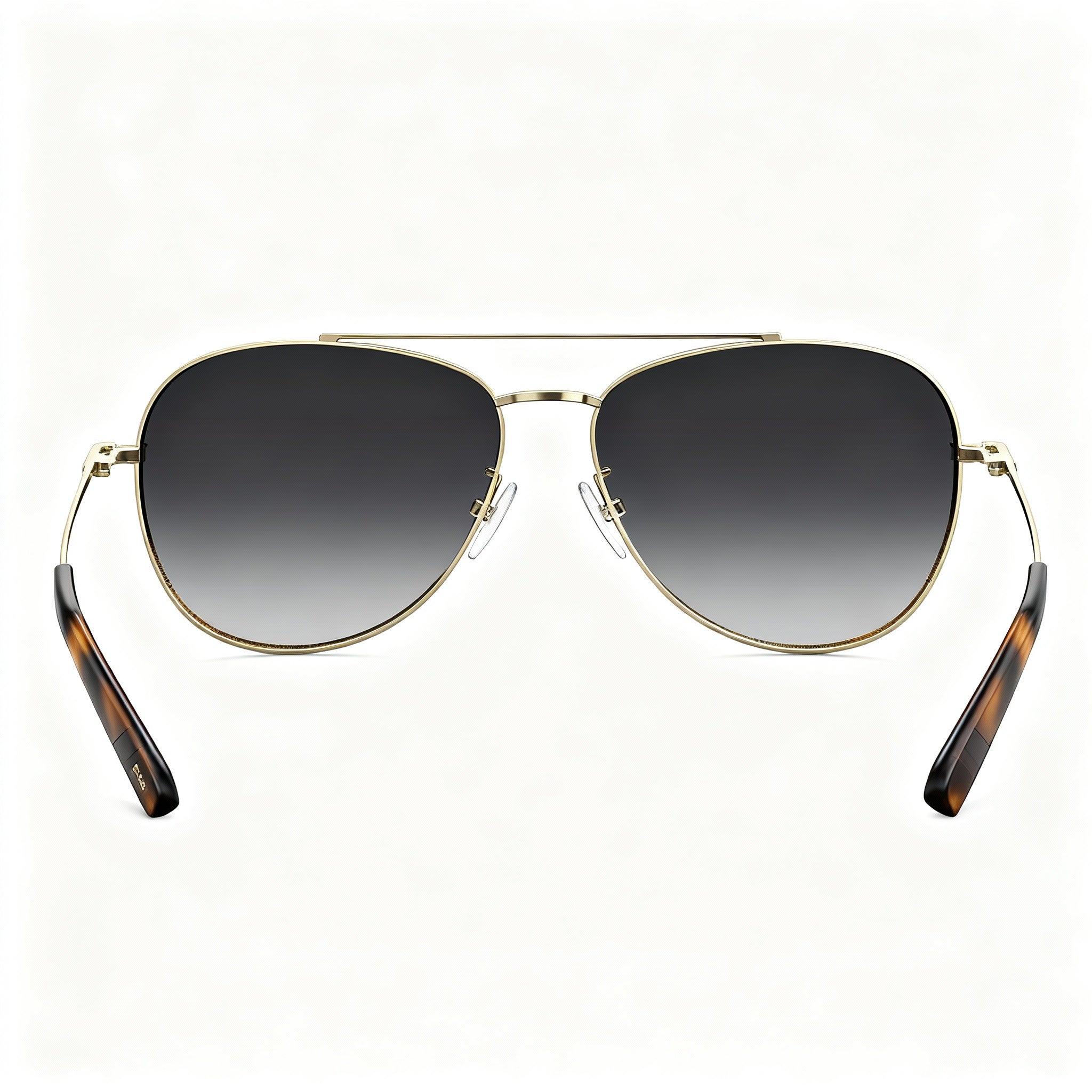 Gafas de sol Polaroid Aviator para mujer, de acero inoxidable dorado, polarizadas, color gris ahumado, 61 mm, Photo 4