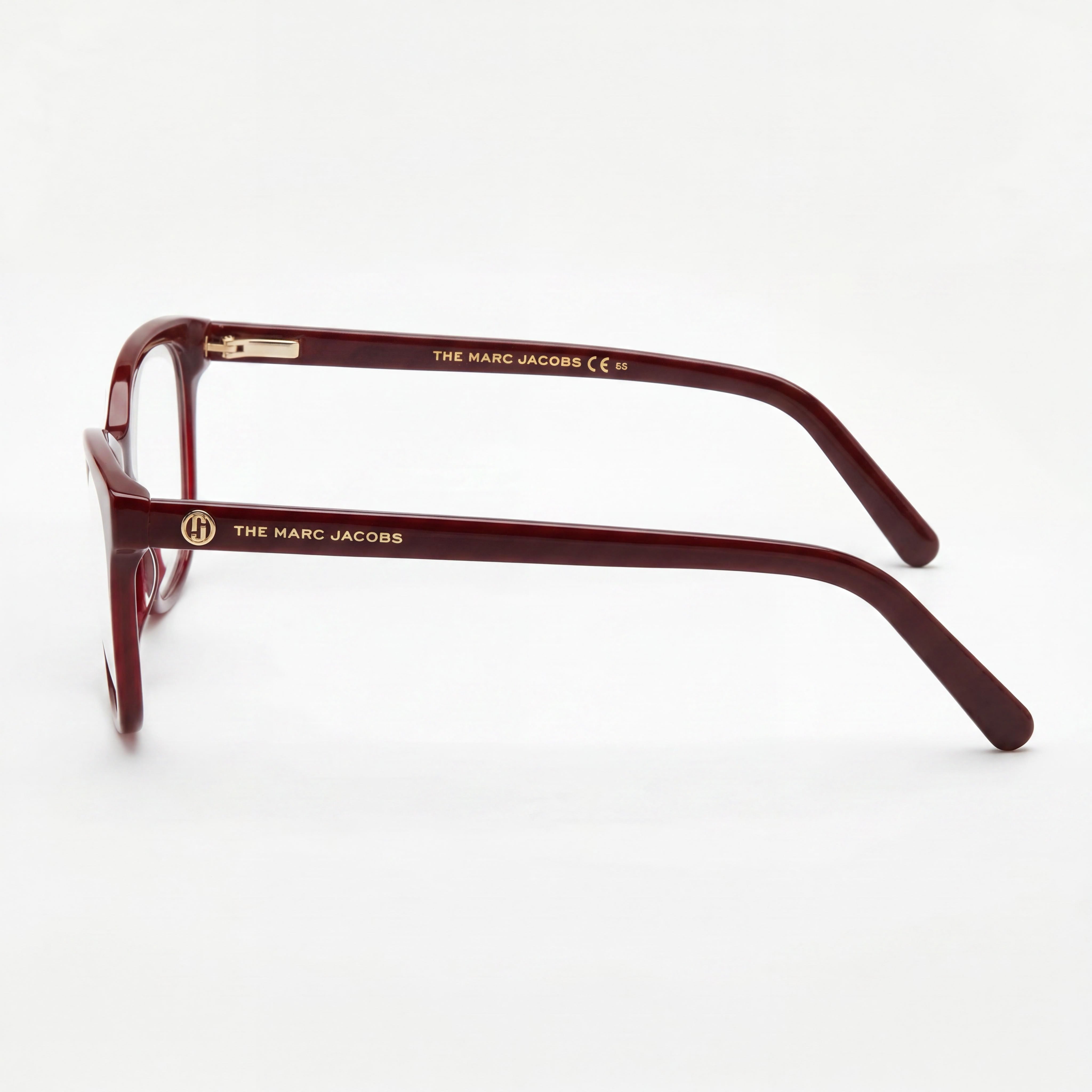 Marc Jacobs Marc 539 Unisex Burgundy Plastic Frame Eyeglasses with Polycarbonate Lenses, Lens Width 54mm, Photo 2
