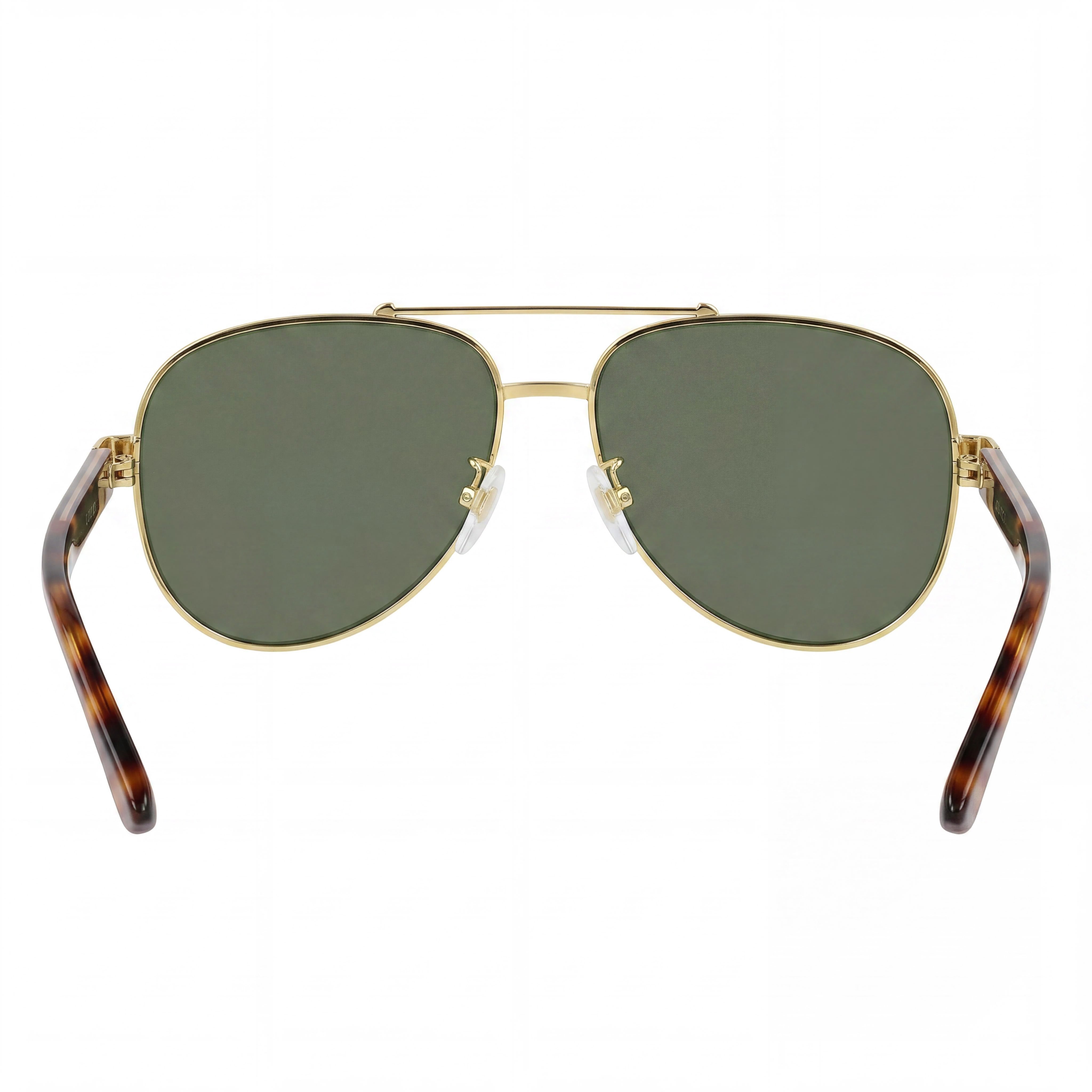Gafas de sol de aviador Gucci unisex, de plástico dorado con cristal verde, sin polarizar y con protección UV de 63 mm, Photo 4