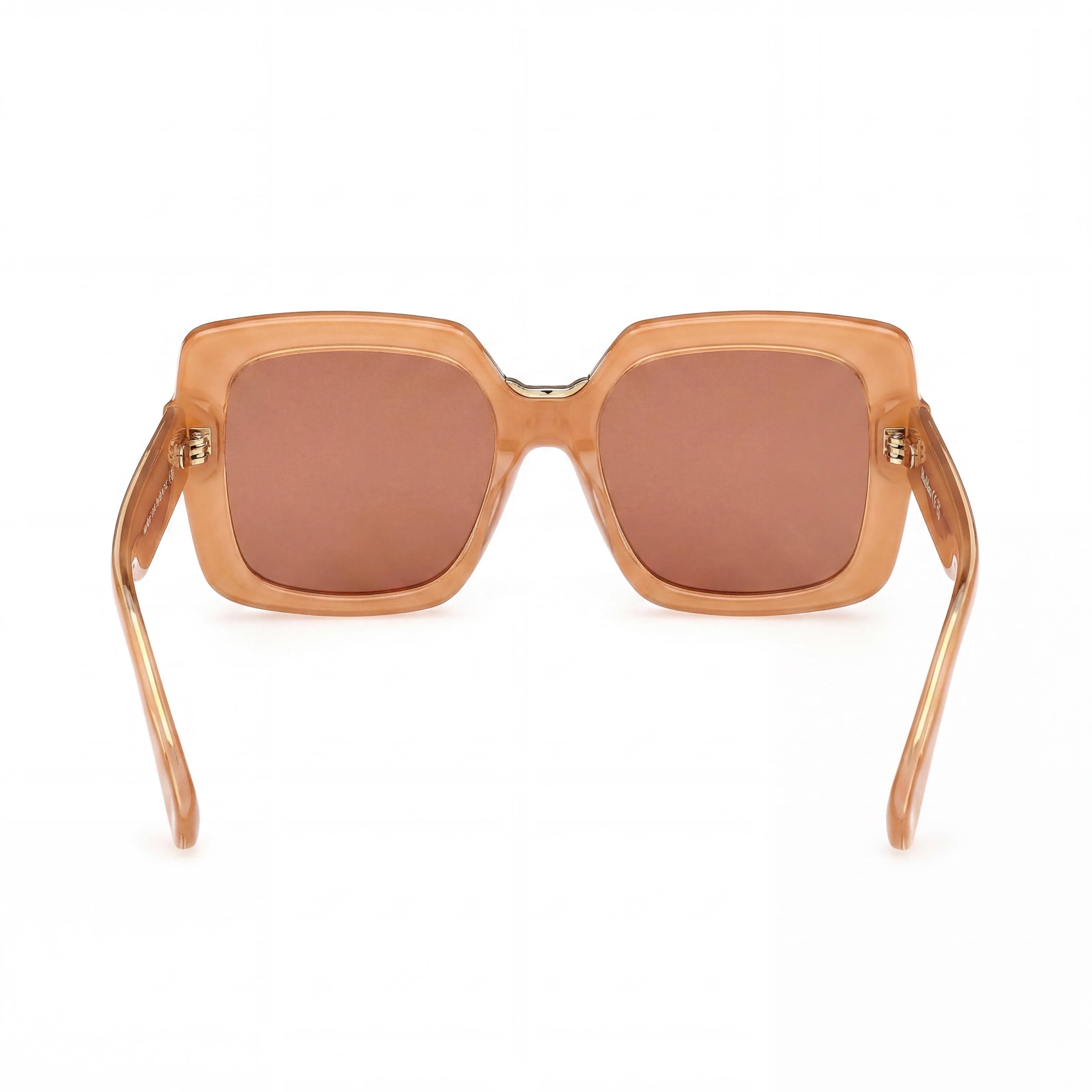MaxMara Clásico Women's Shiny Light Orange Acetate Eyewear, Orange Lenses, 56mm Lens Width, 18mm Bridge, Photo 4