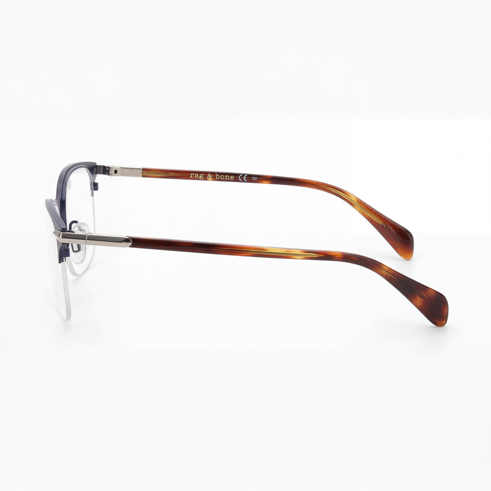 rag & bone RNB7029 Men's Matte Dark Ruthenium Metal Prescription Eyeglasses, Size 53mm