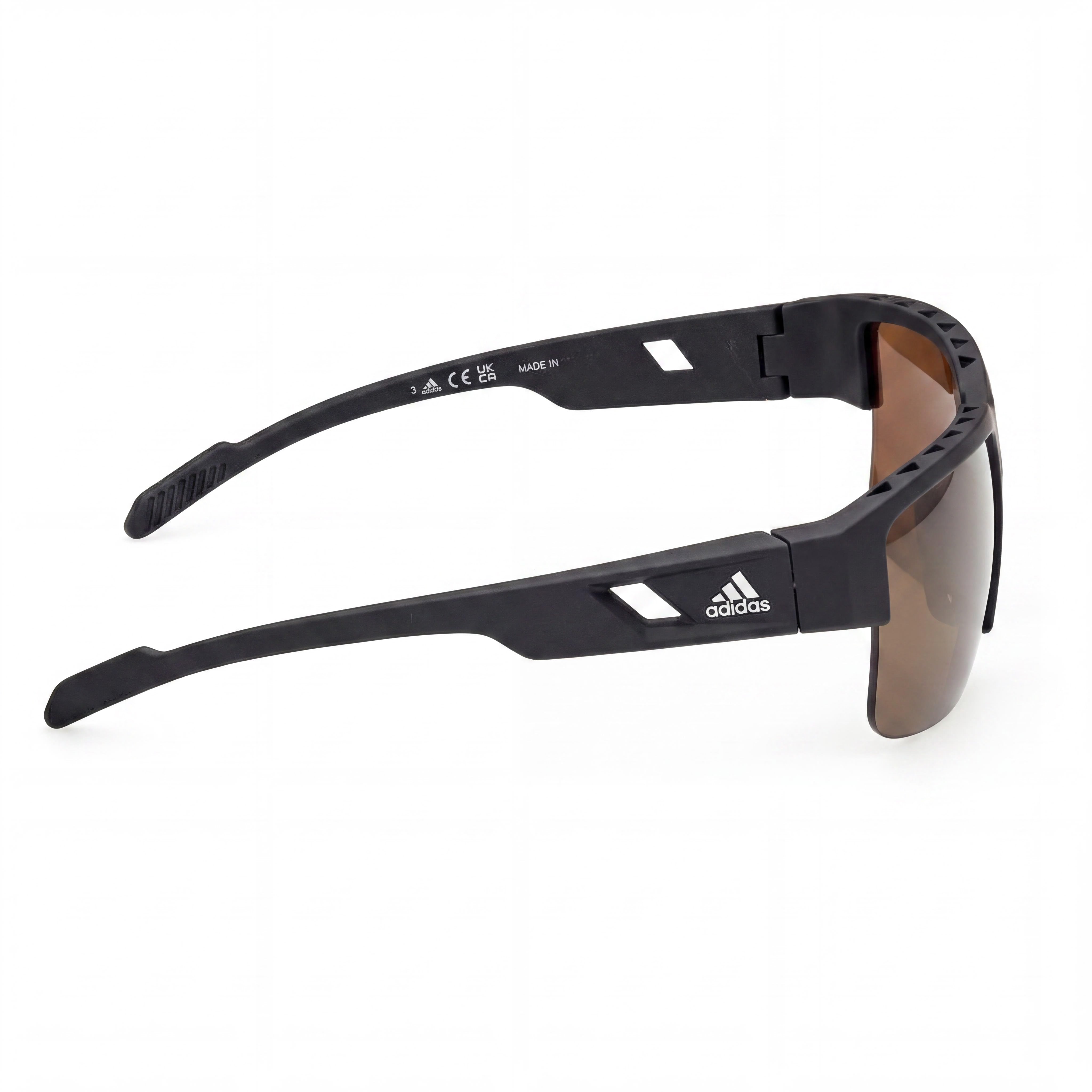 Gafas de sol polarizadas adidas Sp0070 para hombre con montura negra inyectada y protección UV marrón, 68-9-130, Photo 3