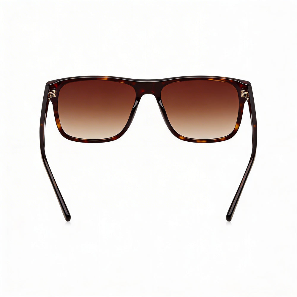 FILA Men's Casual Acetate Sunglasses, Shiny Dark Havana Frame, Brown Gradient Lenses 56-16-145