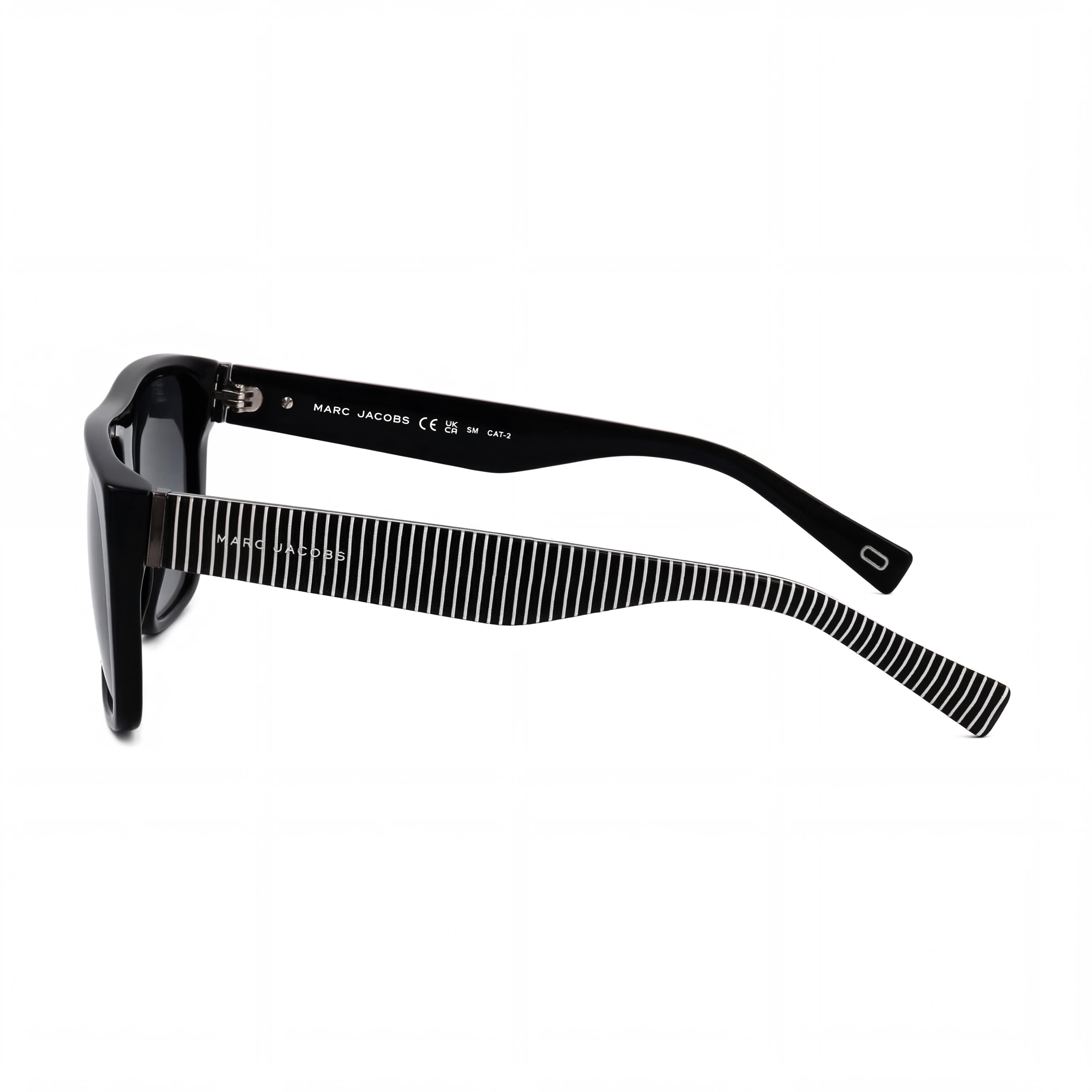 Gafas de sol Marc Jacobs Marc096/S para mujer, cuadradas, de plástico, no polarizadas, color negro, con lentes degradados en gris oscuro y protección UV 400, 57 mm, Photo 3