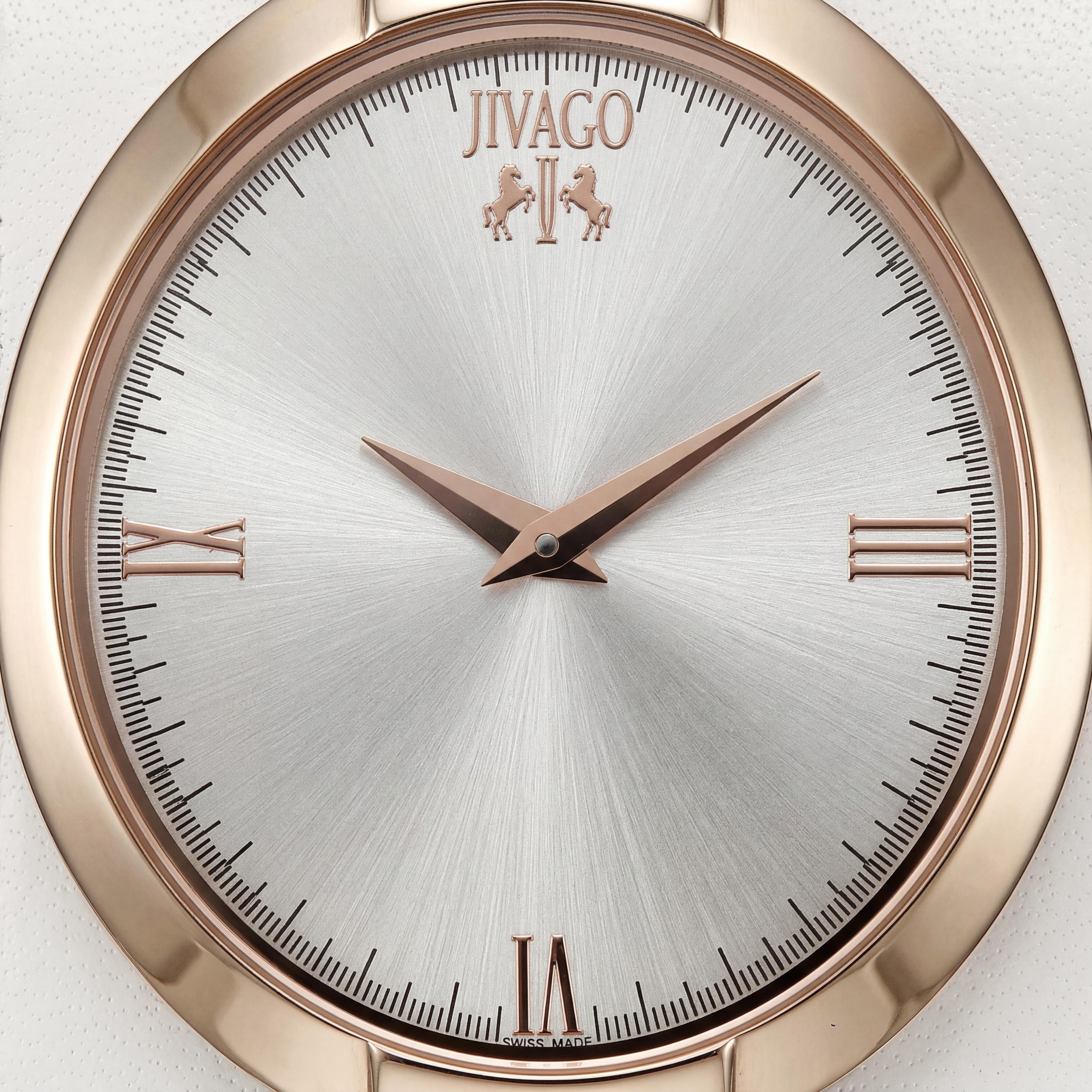 Jivago JV1833 Good luck Women's White Silver Quartz Watch with Leather Strap and Hardlex Crystal, Water Resistant 30 Meters, Photo 2