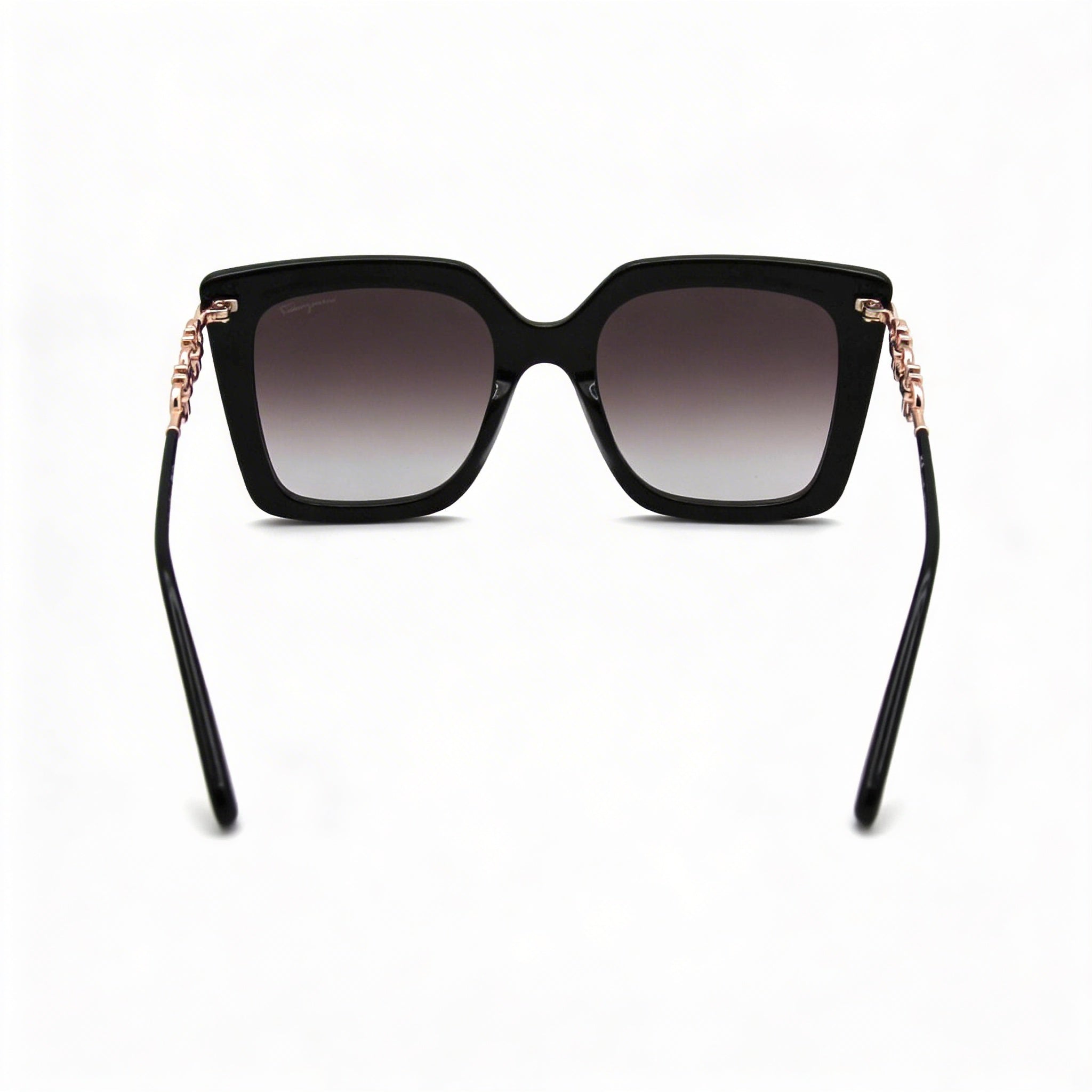 Gafas de sol no polarizadas Ferragamo SF1041S para mujer, de aleación de acero negro, diseño de mariposa, gris degradado, 51 mm, Photo 3