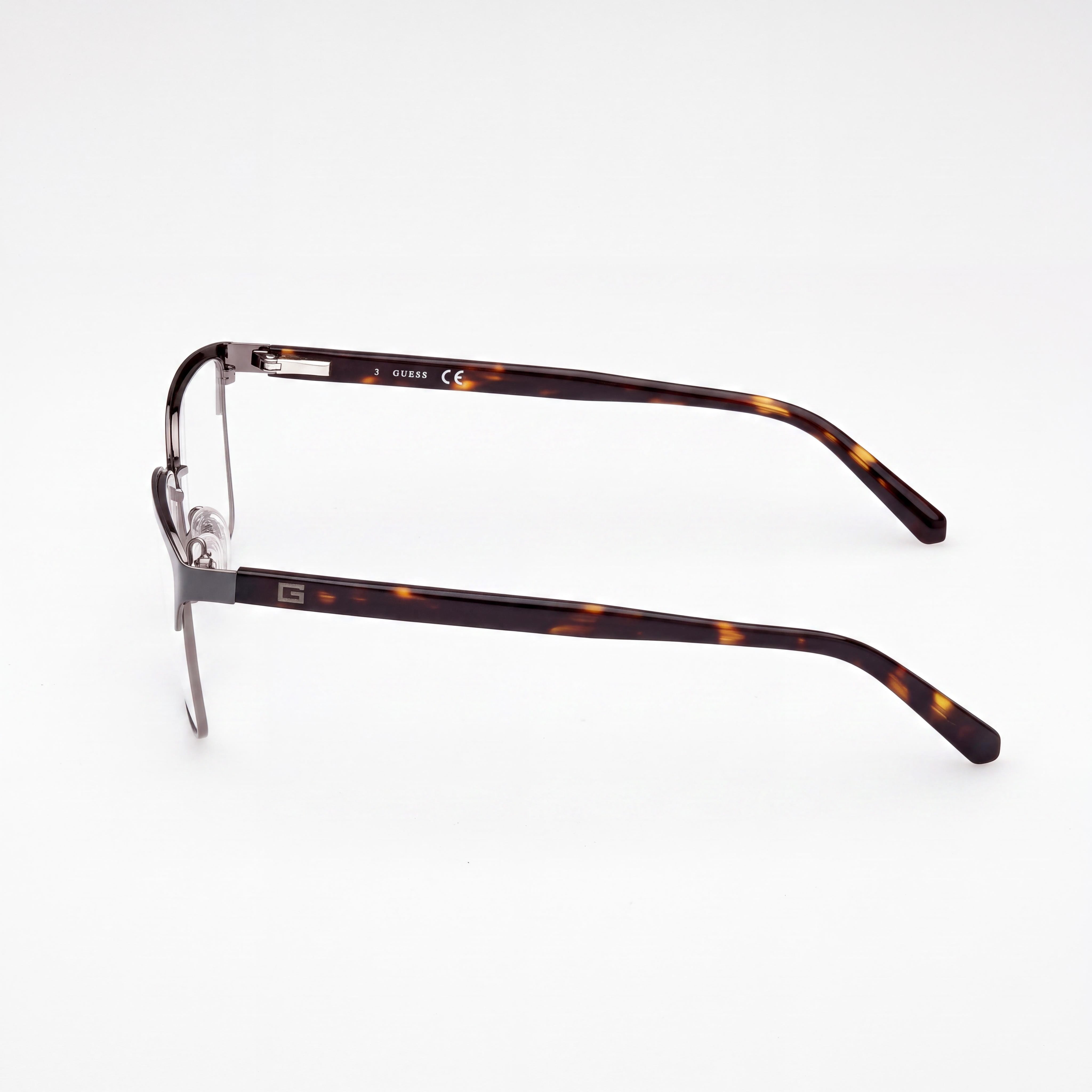 GUESS Gu50070 Men's Grey Metal Frame Eyeglasses for Optical Use with Polycarbonate Demo Lenses 54mm, Photo 2