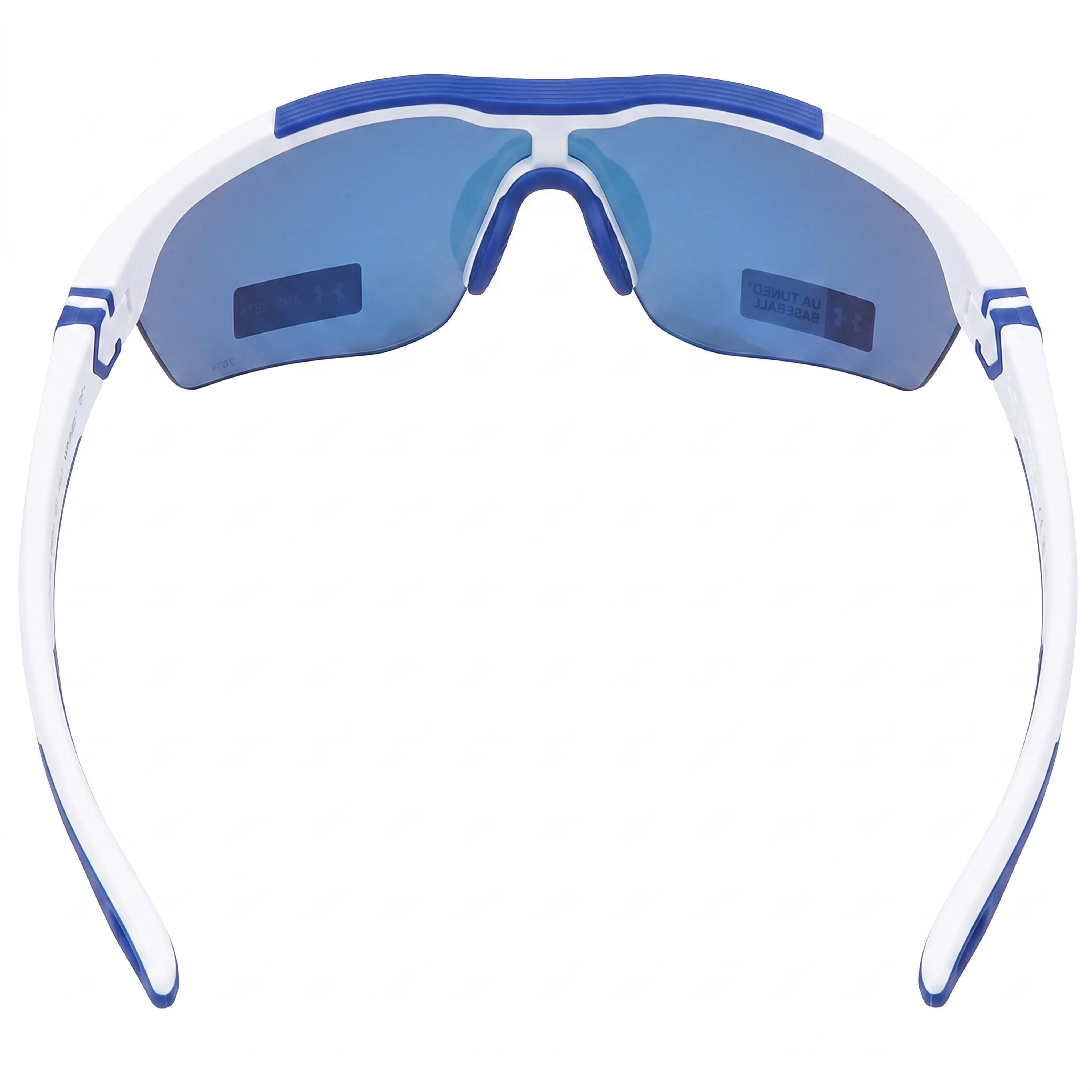 Gafas de sol Under Armour Ua Yard Pro para hombre, marco ajustado mate blanco azul, lente azul de policarbonato con protección UV, Photo 4