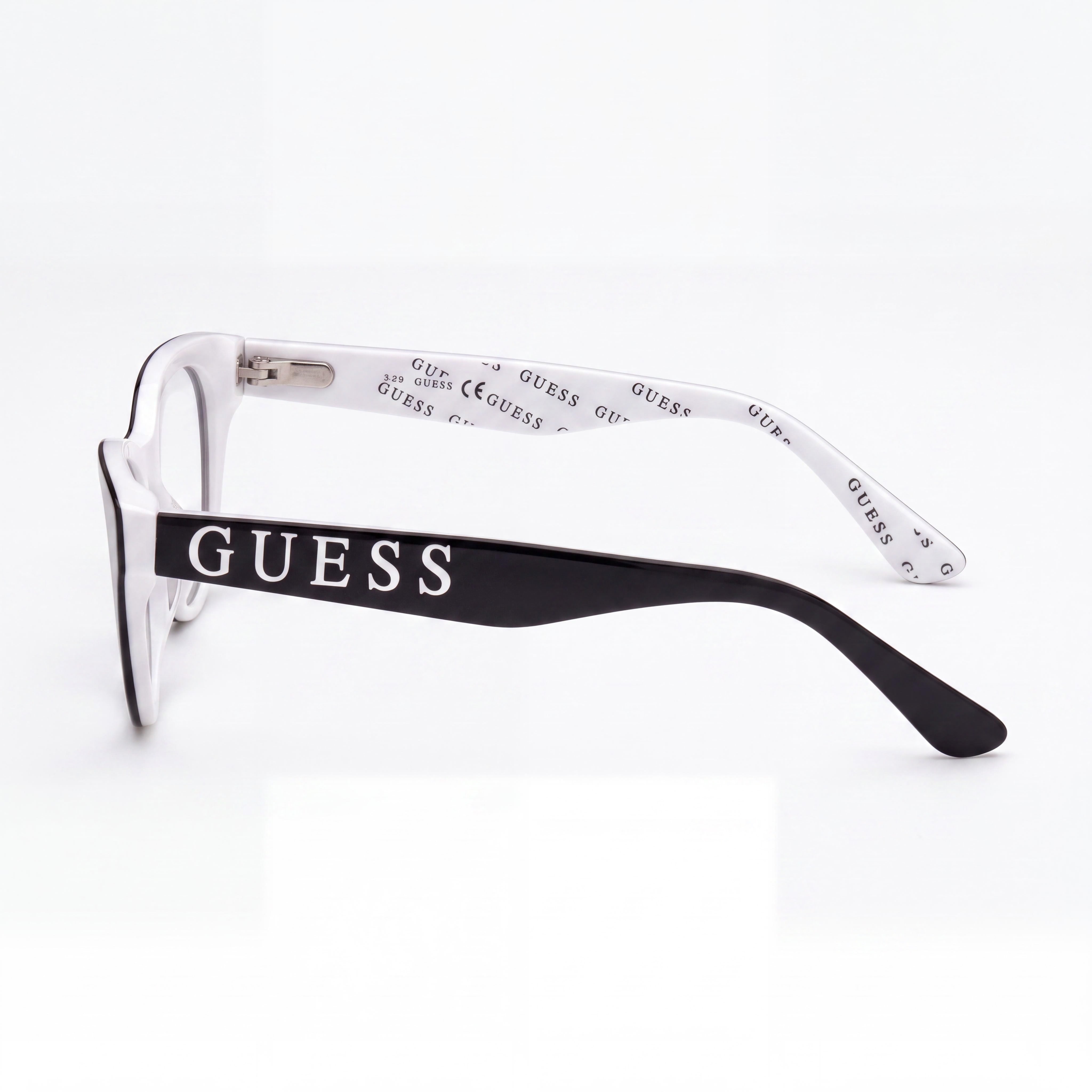 GUESS Gu9192 Women's Black Plastic Cat Eye Eyeglasses Frame with 47mm Lens Width, 16mm Bridge, 130mm Temple Length, Photo 2