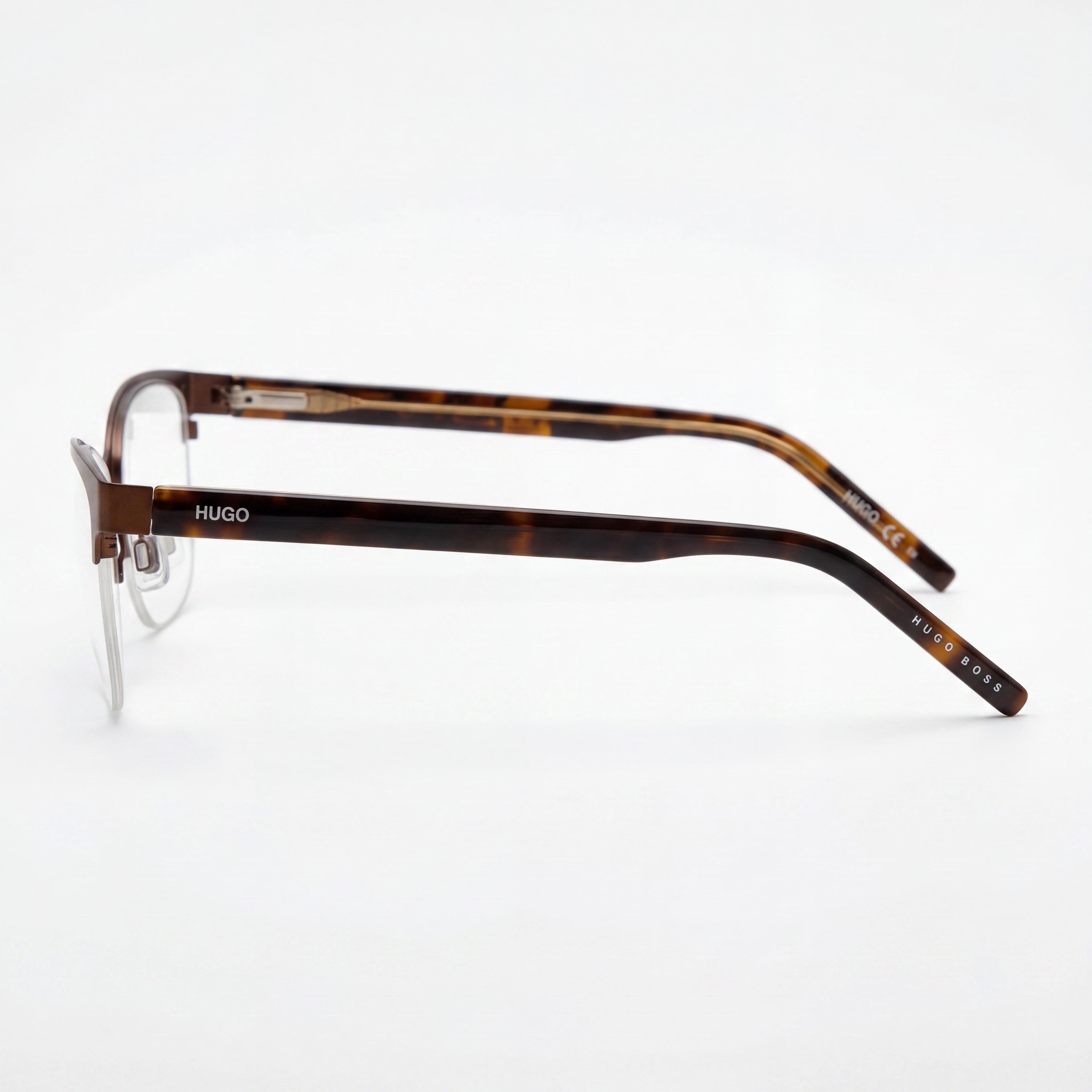 Gafas de sol BOSS Hg 1079 Cat-Eye para mujer con frente de acero inoxidable marrón mate y patillas de acetato color habana de 56 mm, Photo 2