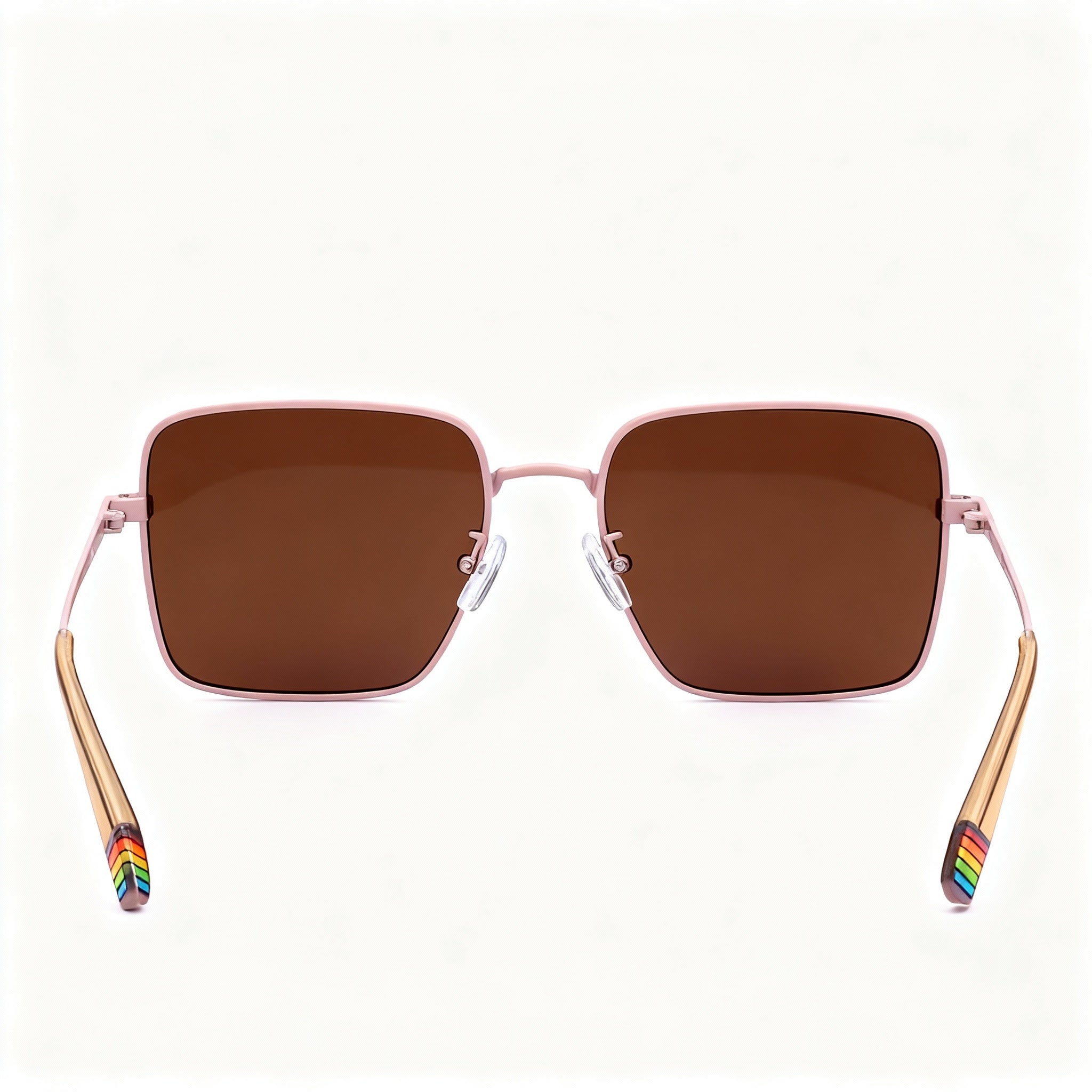 Polaroid PLD 6194/S/X Women's Casual Square Stainless Steel Matte Pink Polarized Violet Lenses 56mm, Photo 3