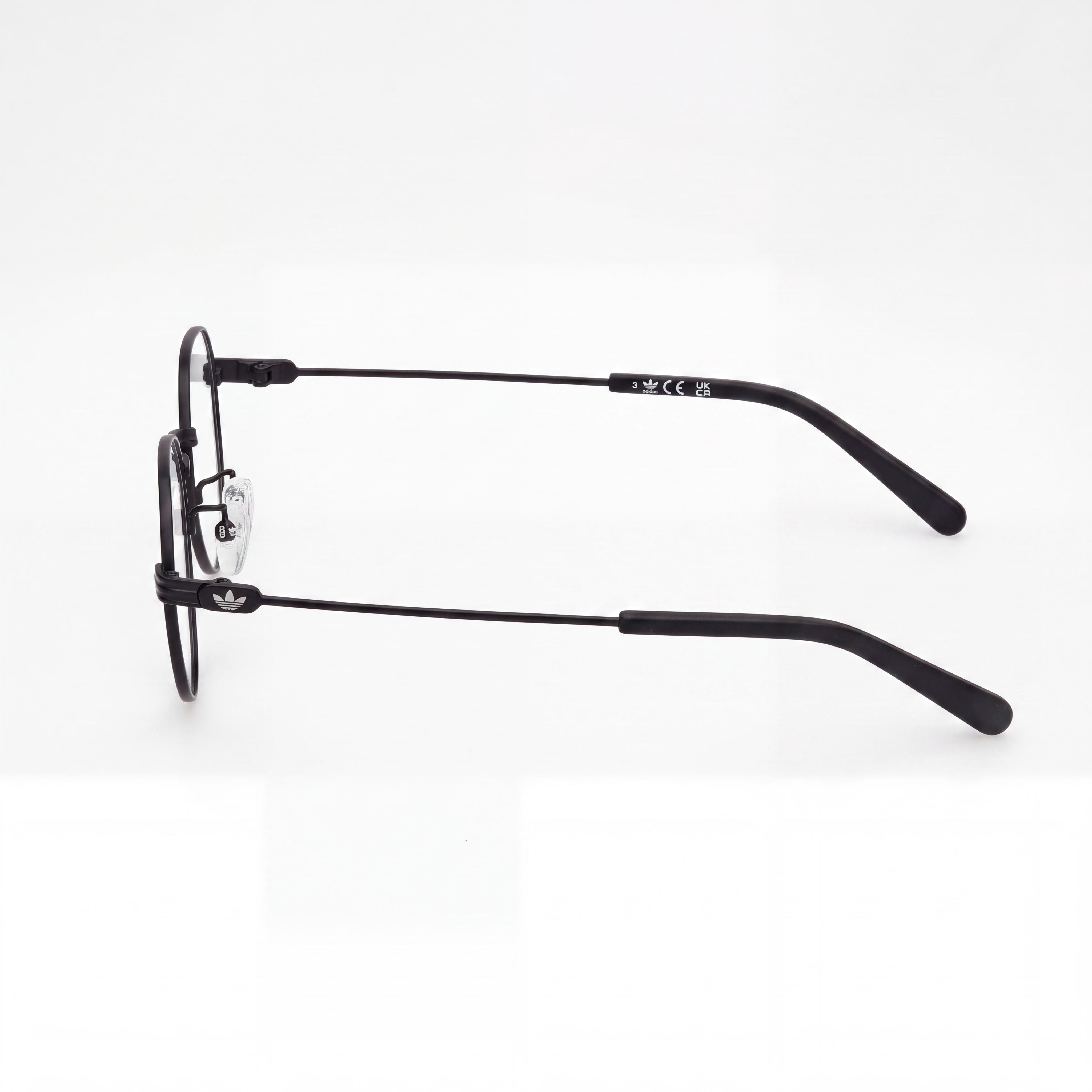 adidas Originals Or5122-h Unisex Metal Frame Eyeglasses, Matte Black with Transparent Non- Lenses, 52mm, Photo 2