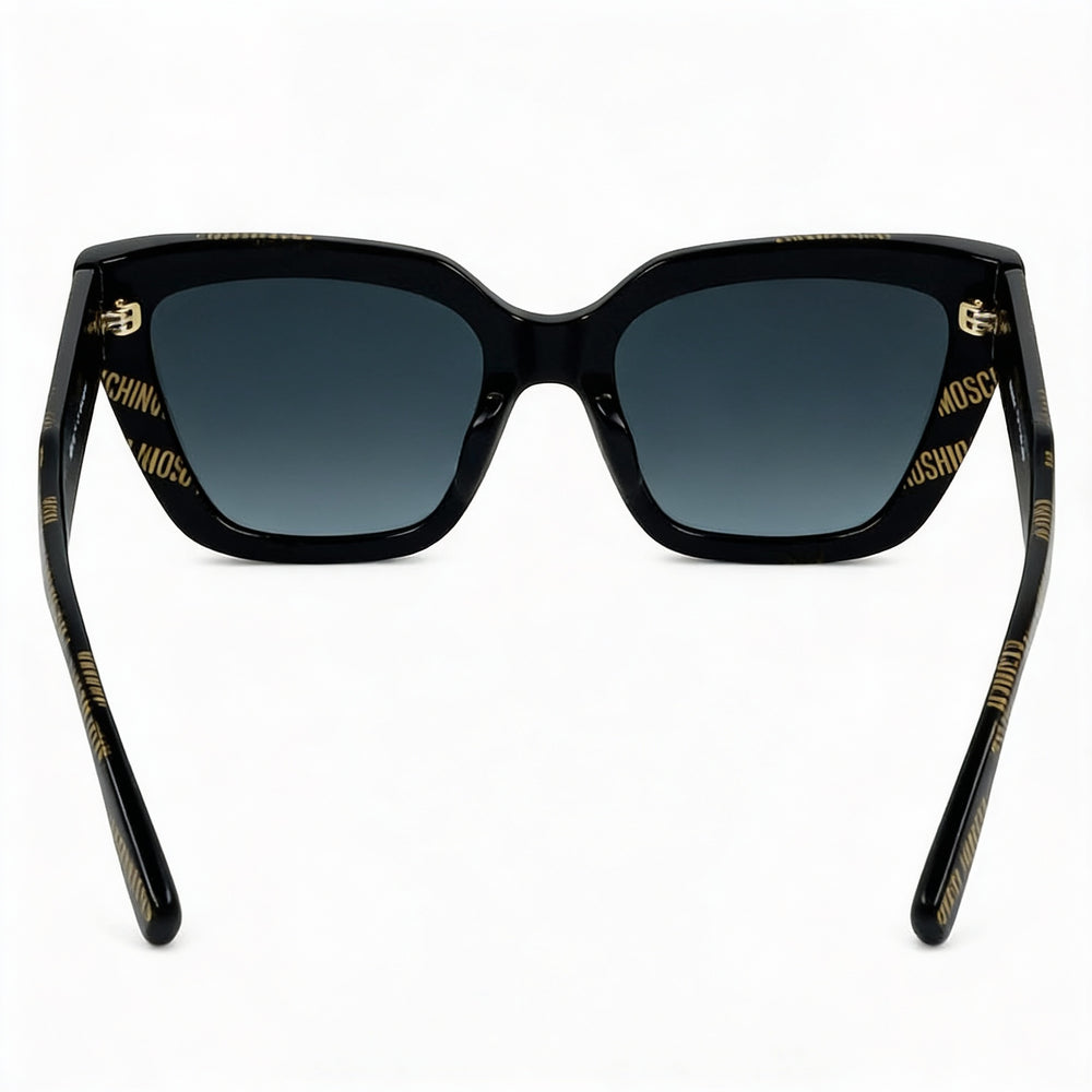 Moschino Casual Women's Cat Eye Black Pattern Dark Grey Shaded Gradient UV Protected Sunglasses 52mm