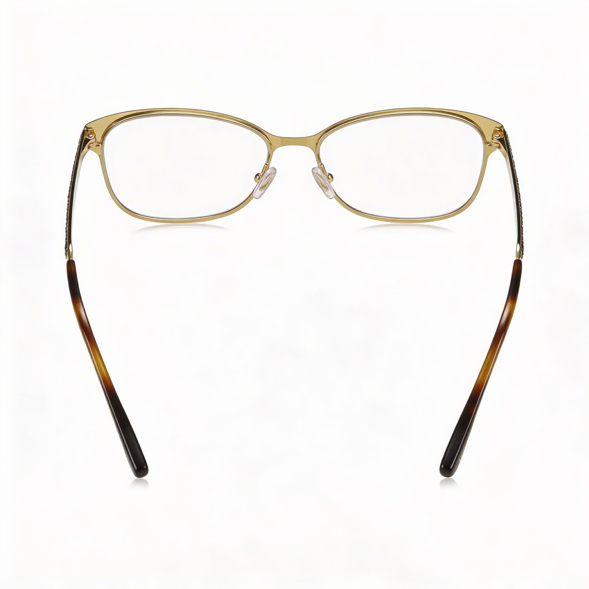 Jimmy Choo Women's Brown Metal Fashion Glasses with Swarovski Crystals Rectangular Clear Lens 54-16-145, Photo 4